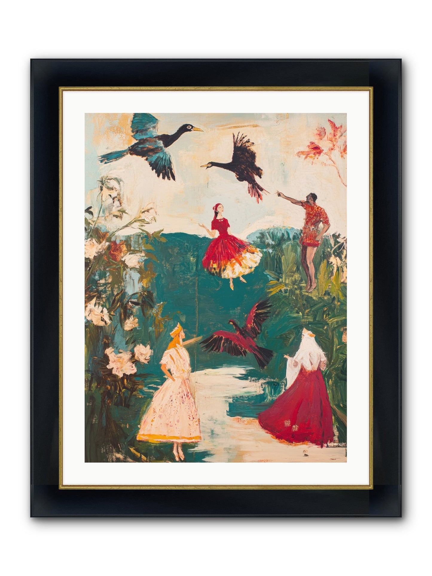 Royal Expedition Framed Print - Wide Black w/Gold 24x32