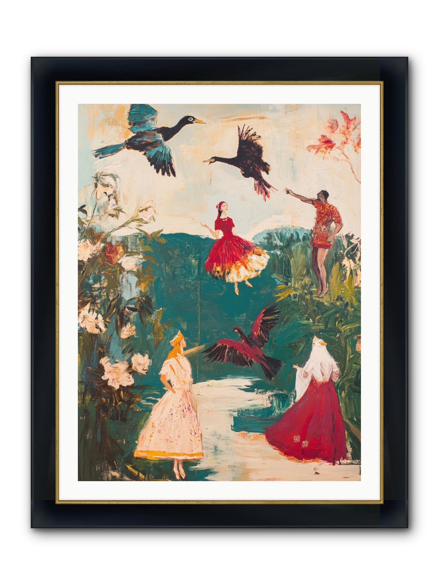 Royal Expedition Framed Print - Wide Black w/Gold 30x40