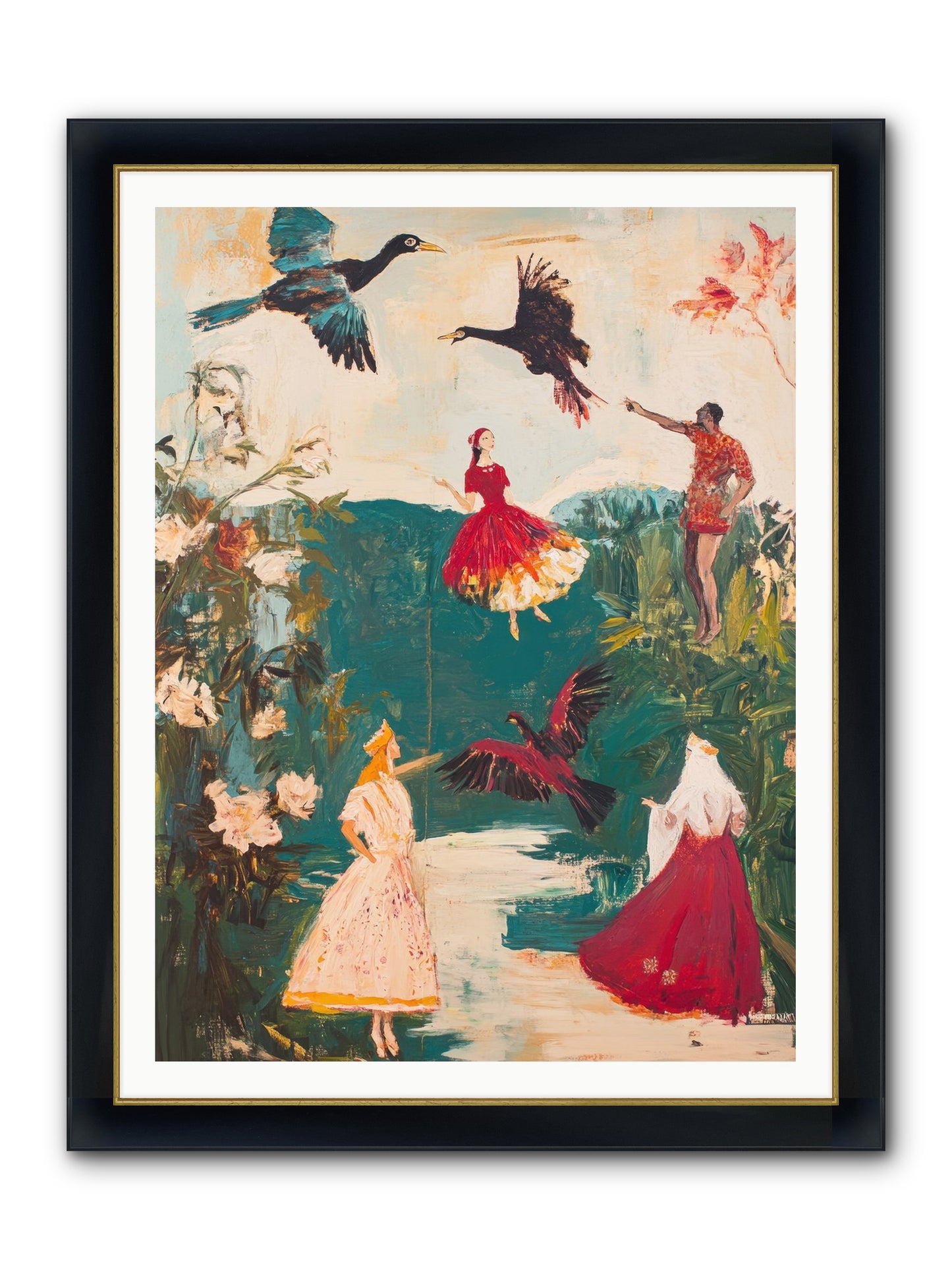 Royal Expedition Framed Print - Wide Black w/Gold 36x48