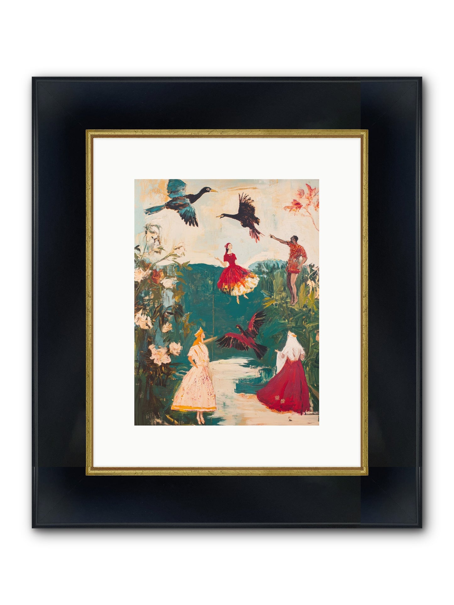 Royal Expedition Framed Print - Wide Black w/Gold 9x12