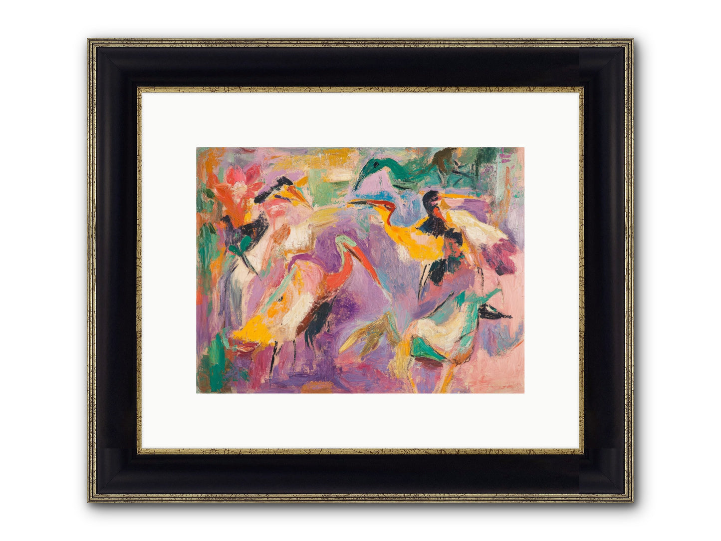 Royal Flock Framed Print - Black & Gold 12x9