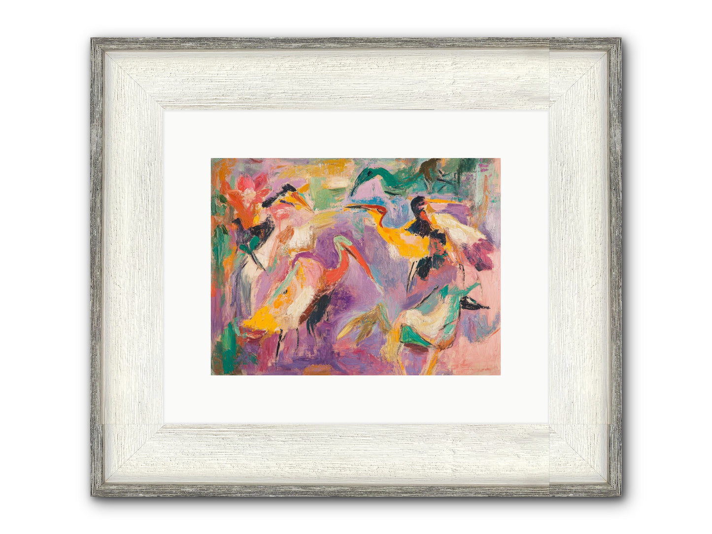 Royal Flock Framed Print - Driftwood White 12x9