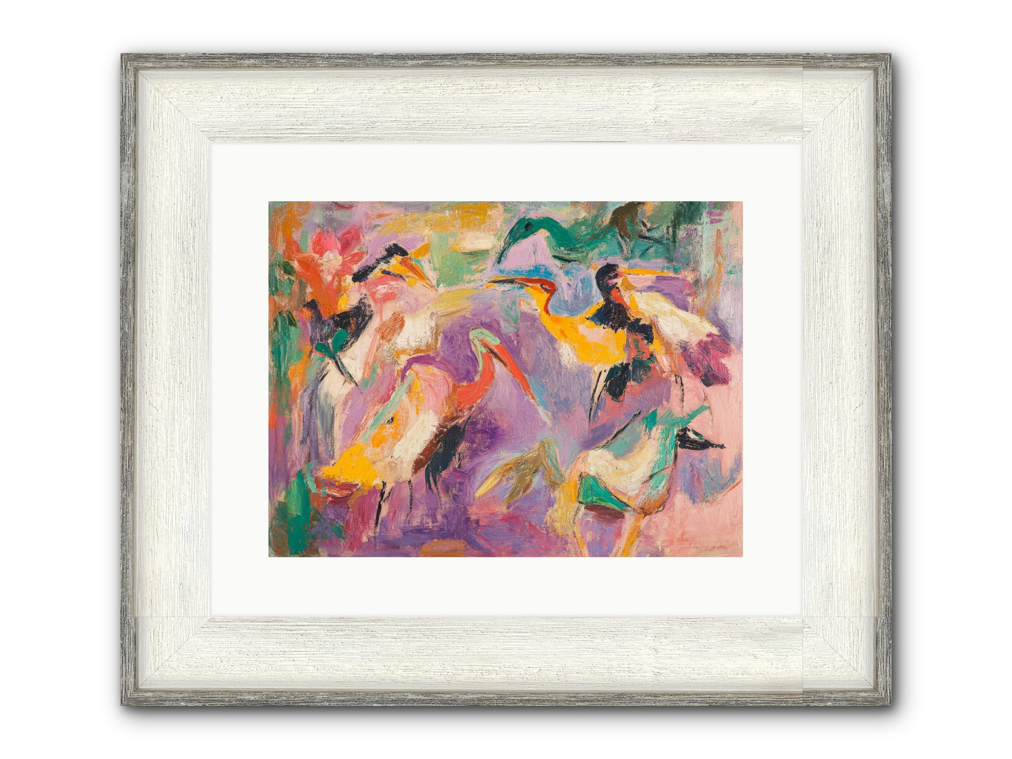 Royal Flock Framed Print - Driftwood White 16x12