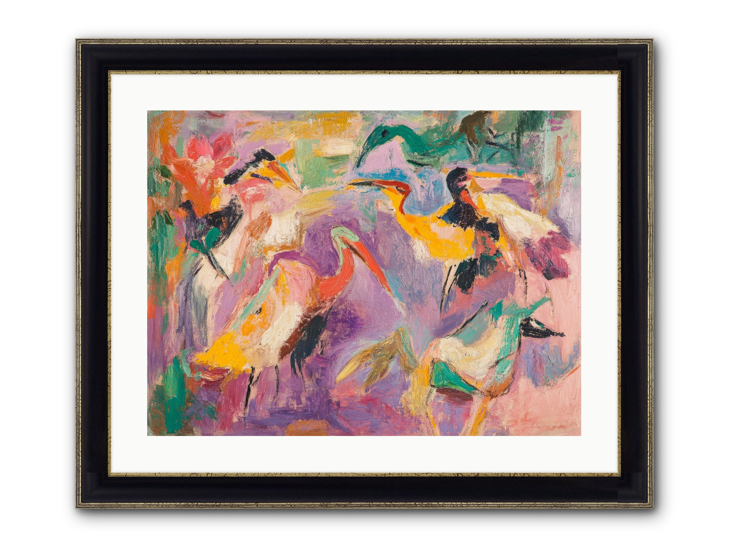 Royal Flock Framed Print - Black & Gold 24x18
