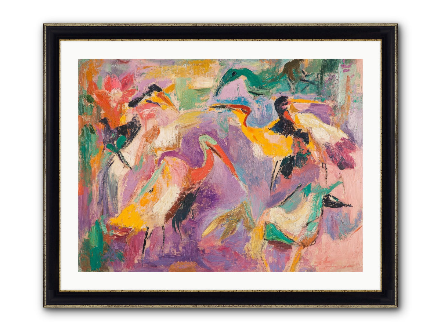 Royal Flock Framed Print - Black & Gold 32x24