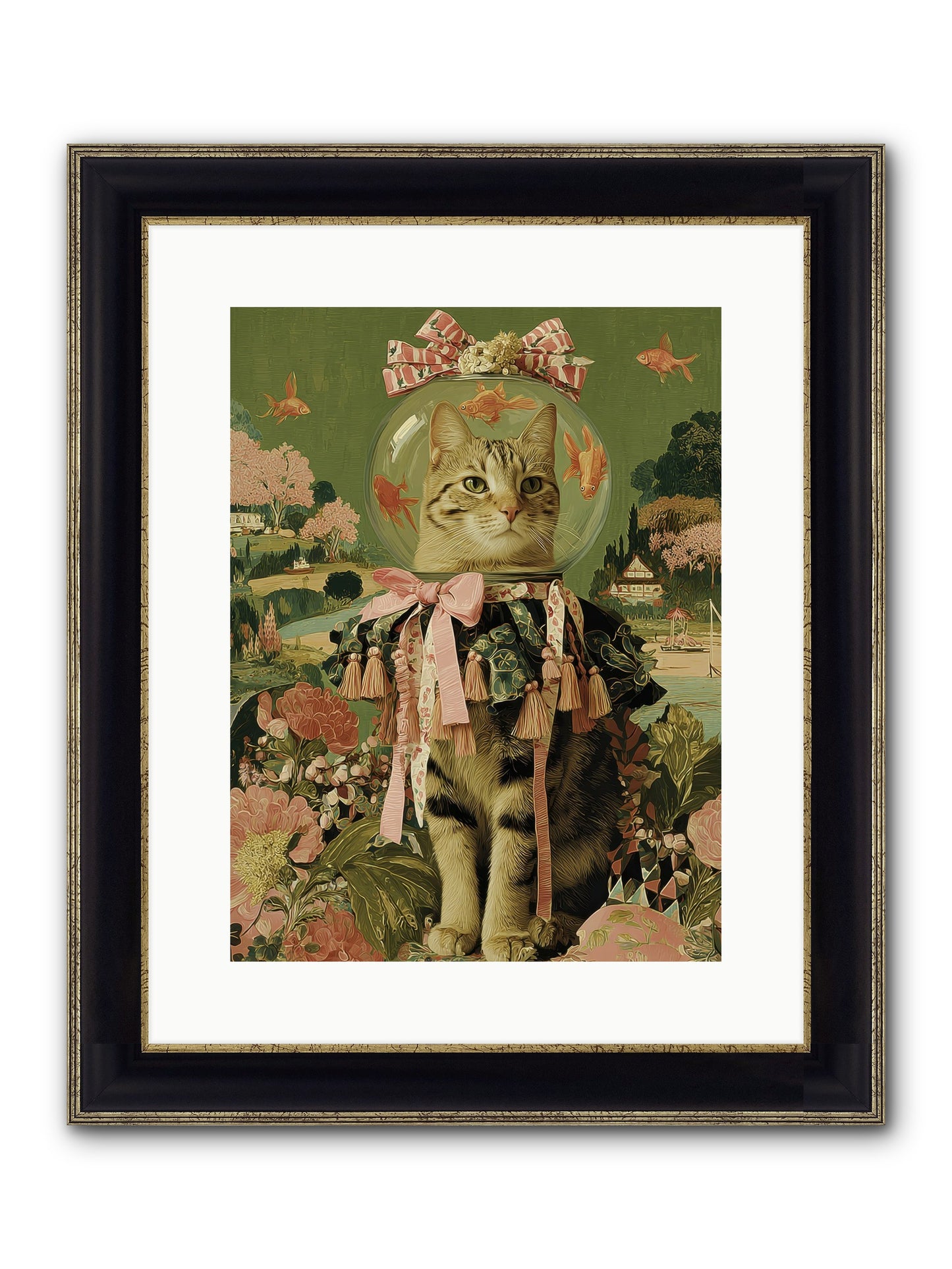 Royal Holiday Framed Print - Black & Gold 12x16