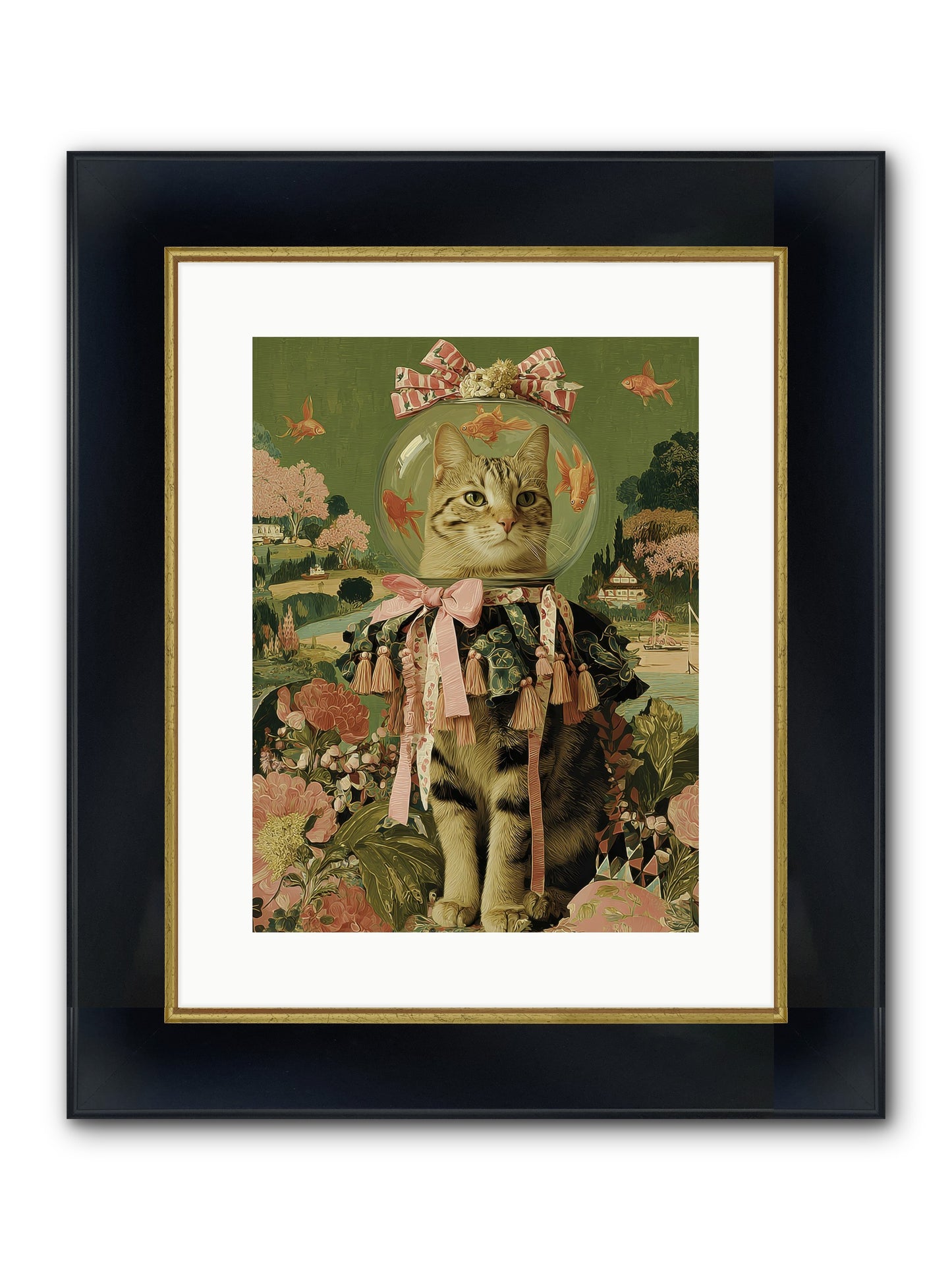 Royal Holiday Framed Print - Wide Black w/Gold 12x16
