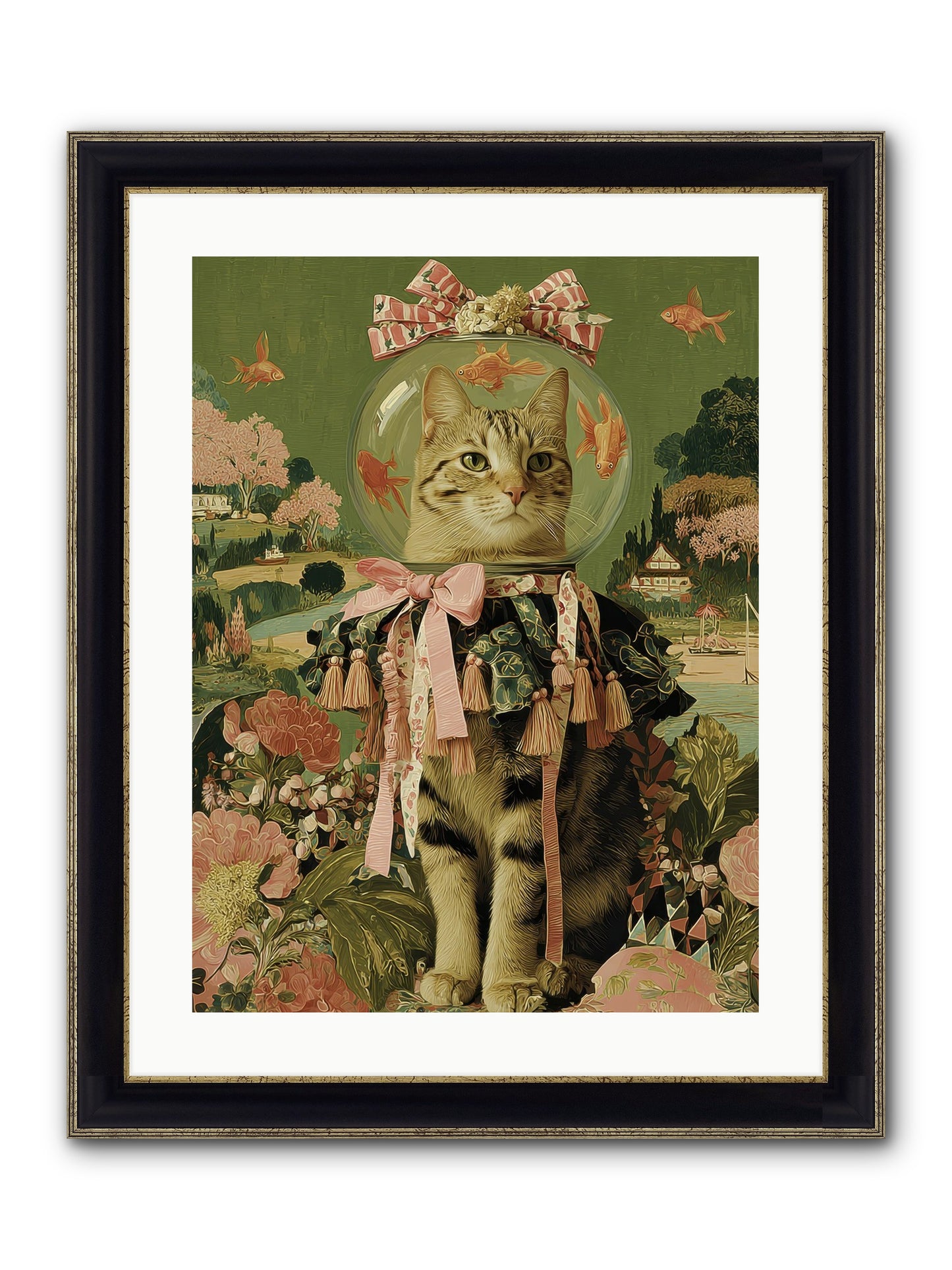 Royal Holiday Framed Print - Black & Gold 18x24