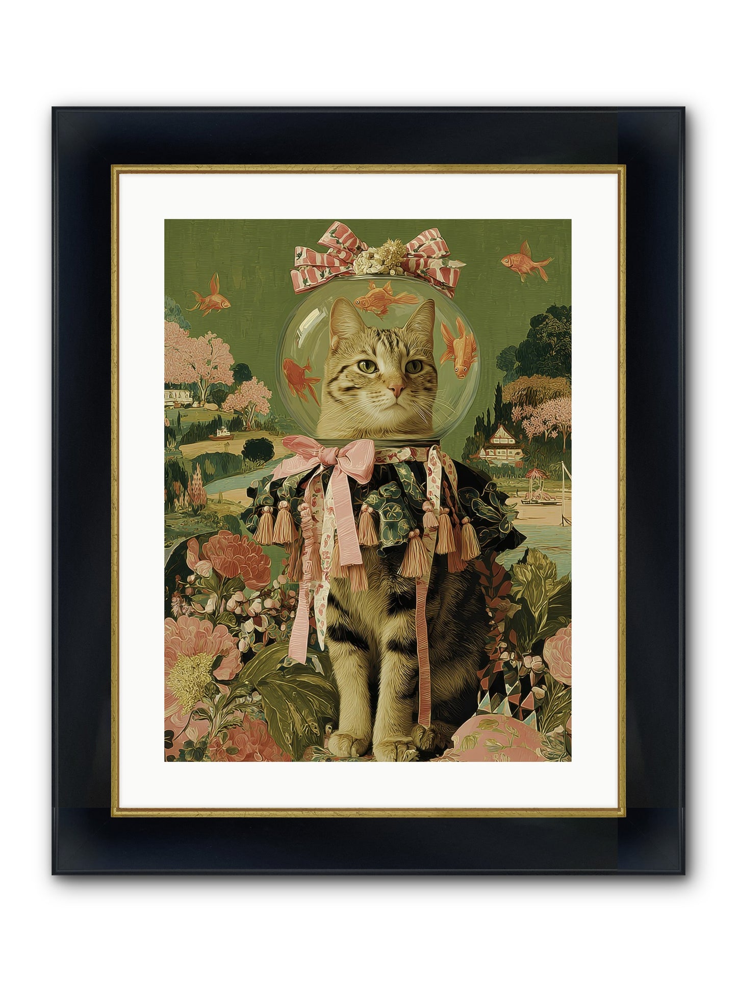 Royal Holiday Framed Print - Wide Black w/Gold 18x24