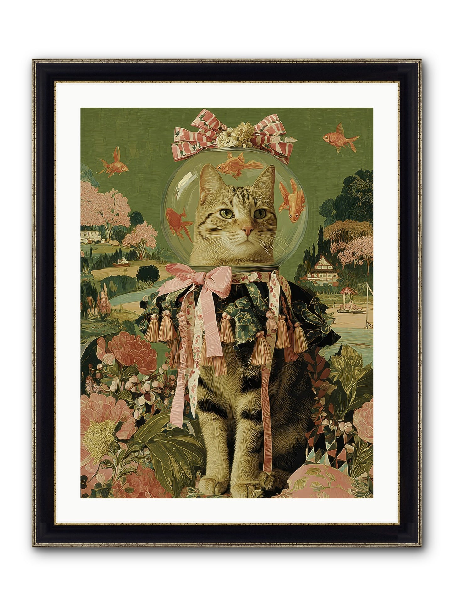 Royal Holiday Framed Print - Black & Gold 24x32