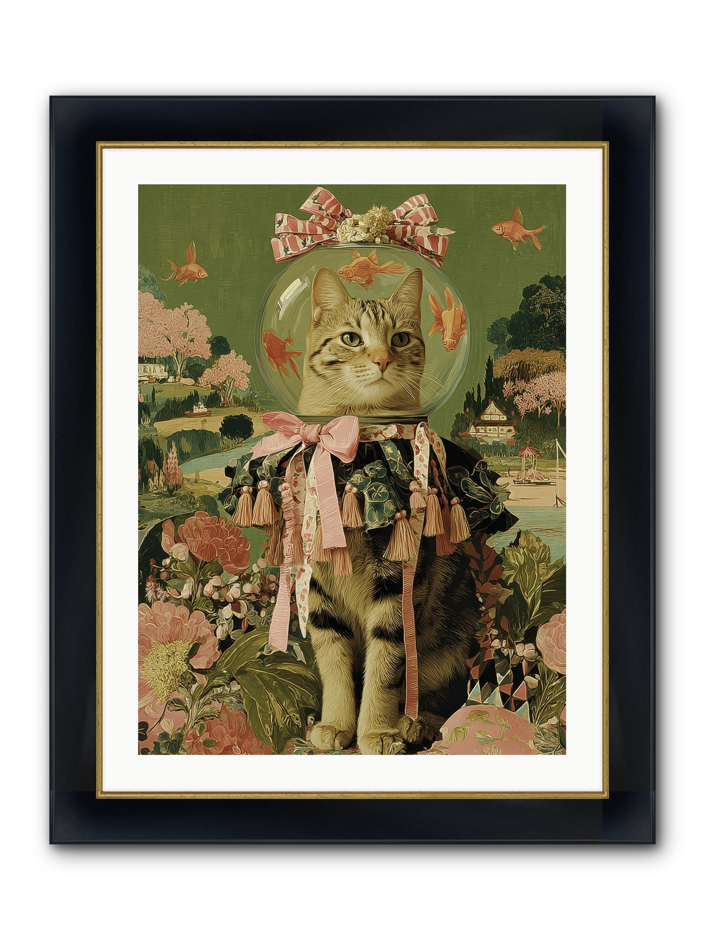 Royal Holiday Framed Print - Wide Black w/Gold 24x32