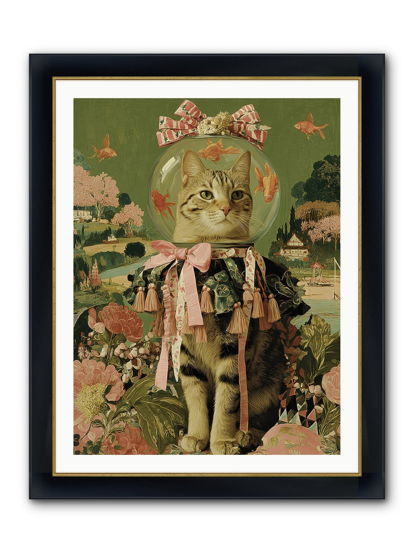 Royal Holiday Framed Print - Wide Black w/Gold 30x40