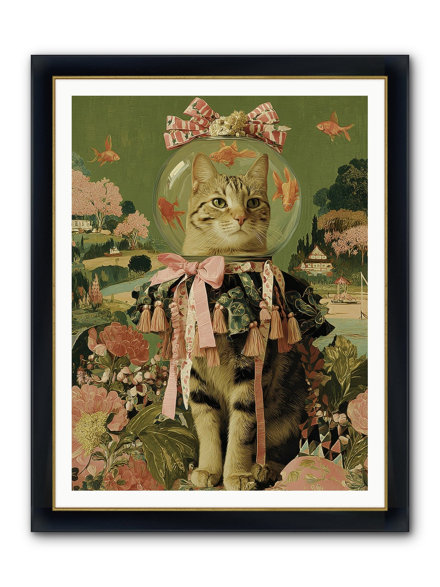 Royal Holiday Framed Print - Wide Black w/Gold 36x48