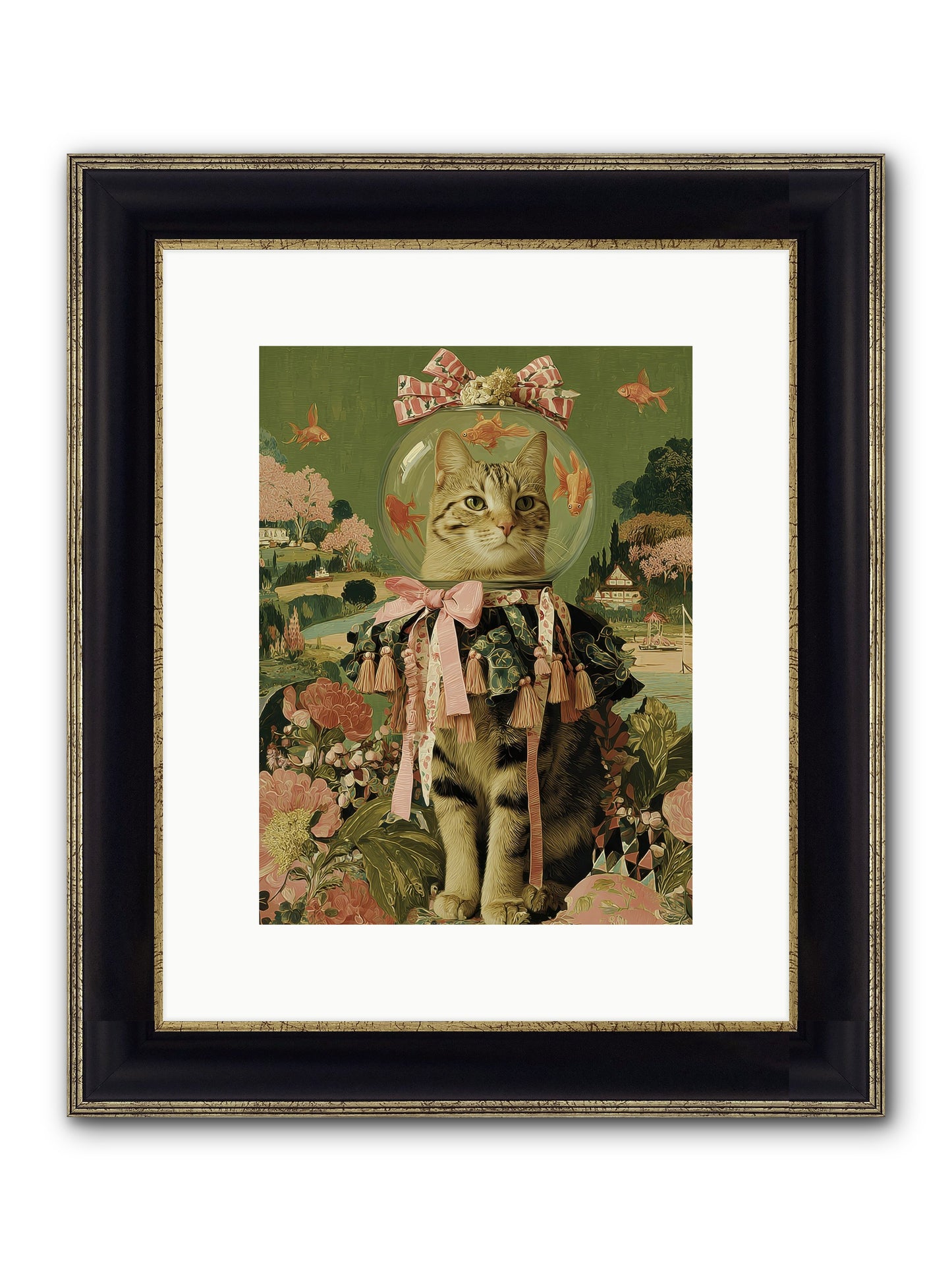 Royal Holiday Framed Print - Black & Gold 9x12