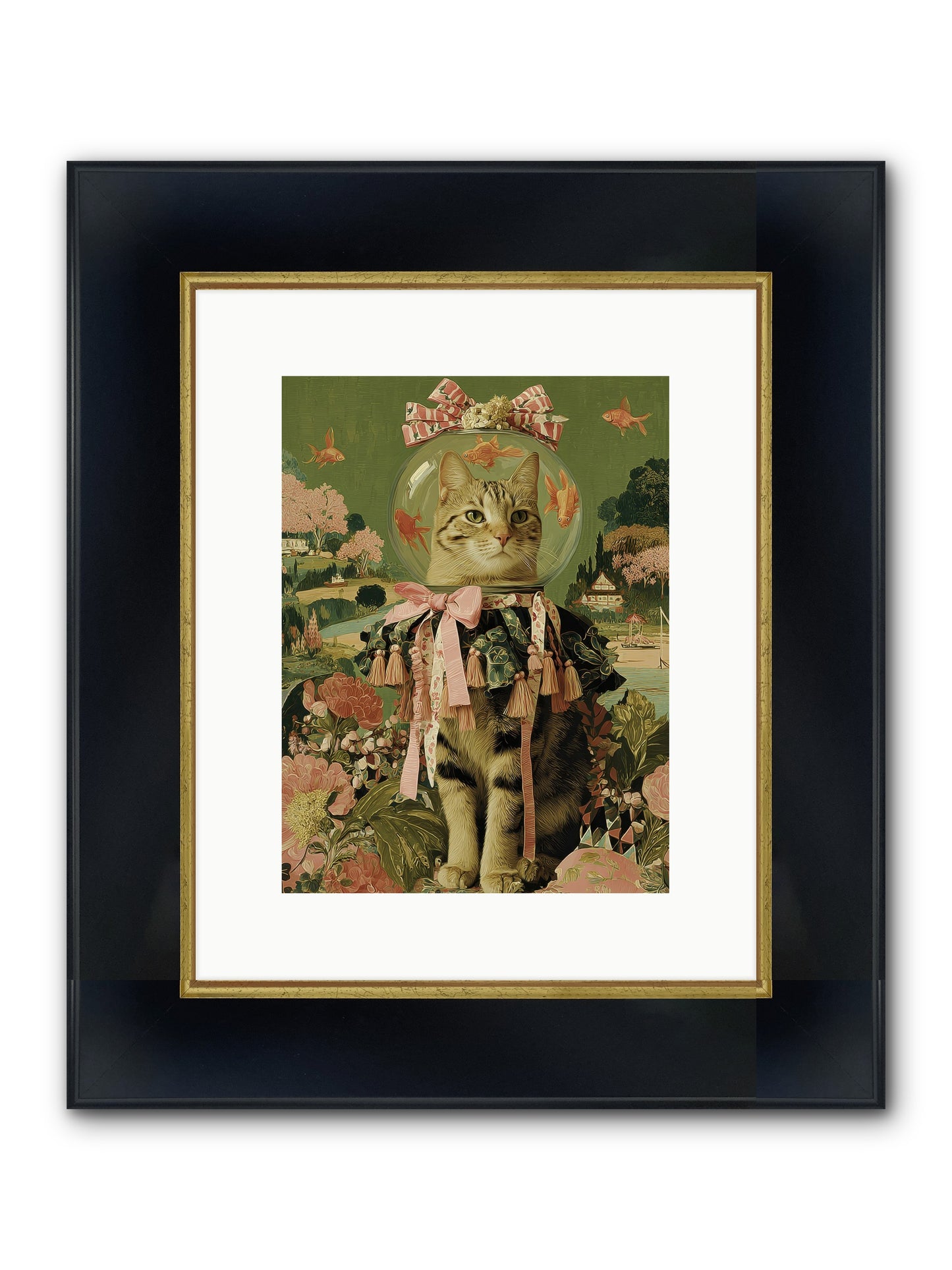 Royal Holiday Framed Print - Wide Black w/Gold 9x12
