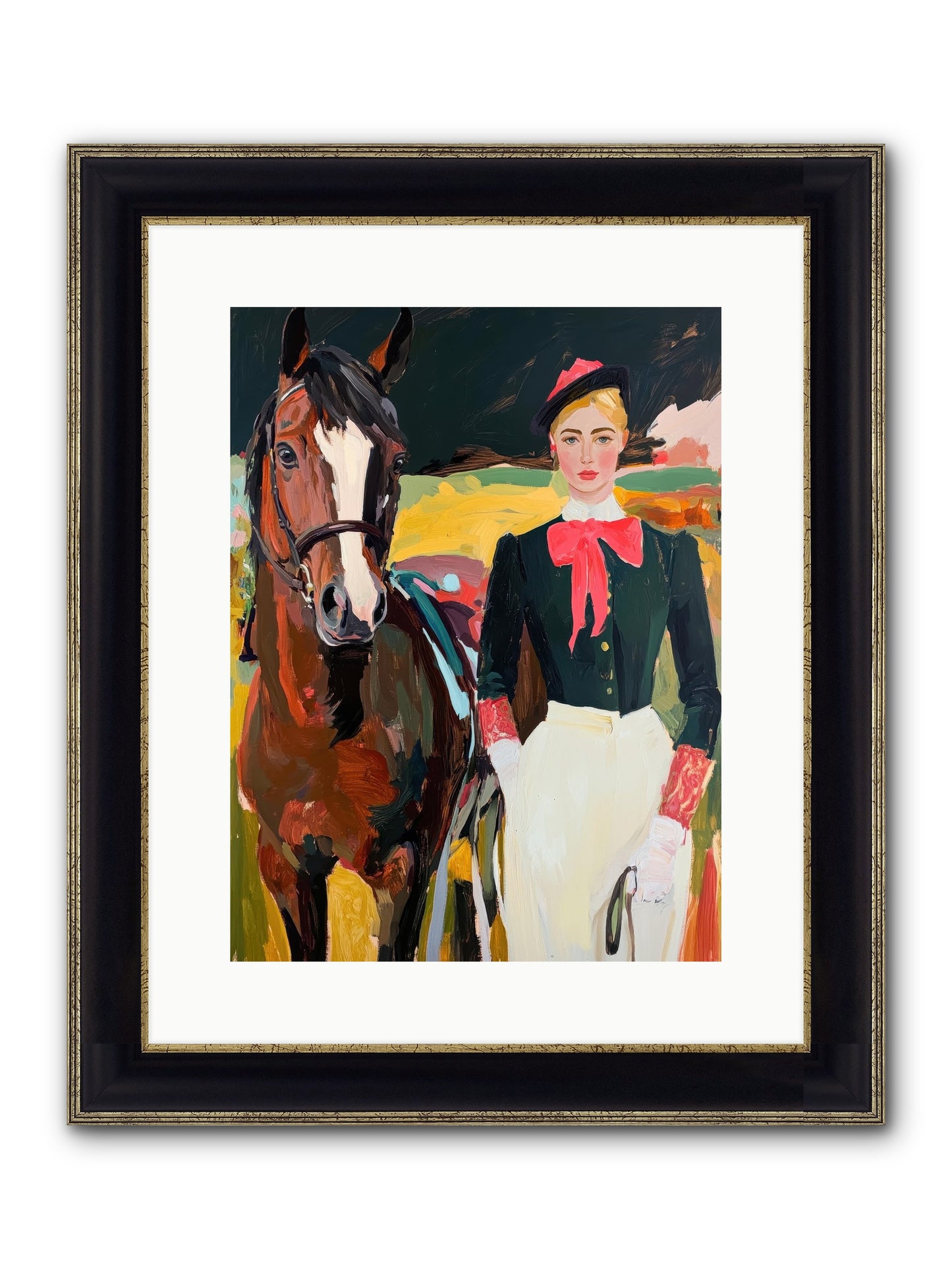 Royal Rebel Framed Print - Black & Gold 12x16