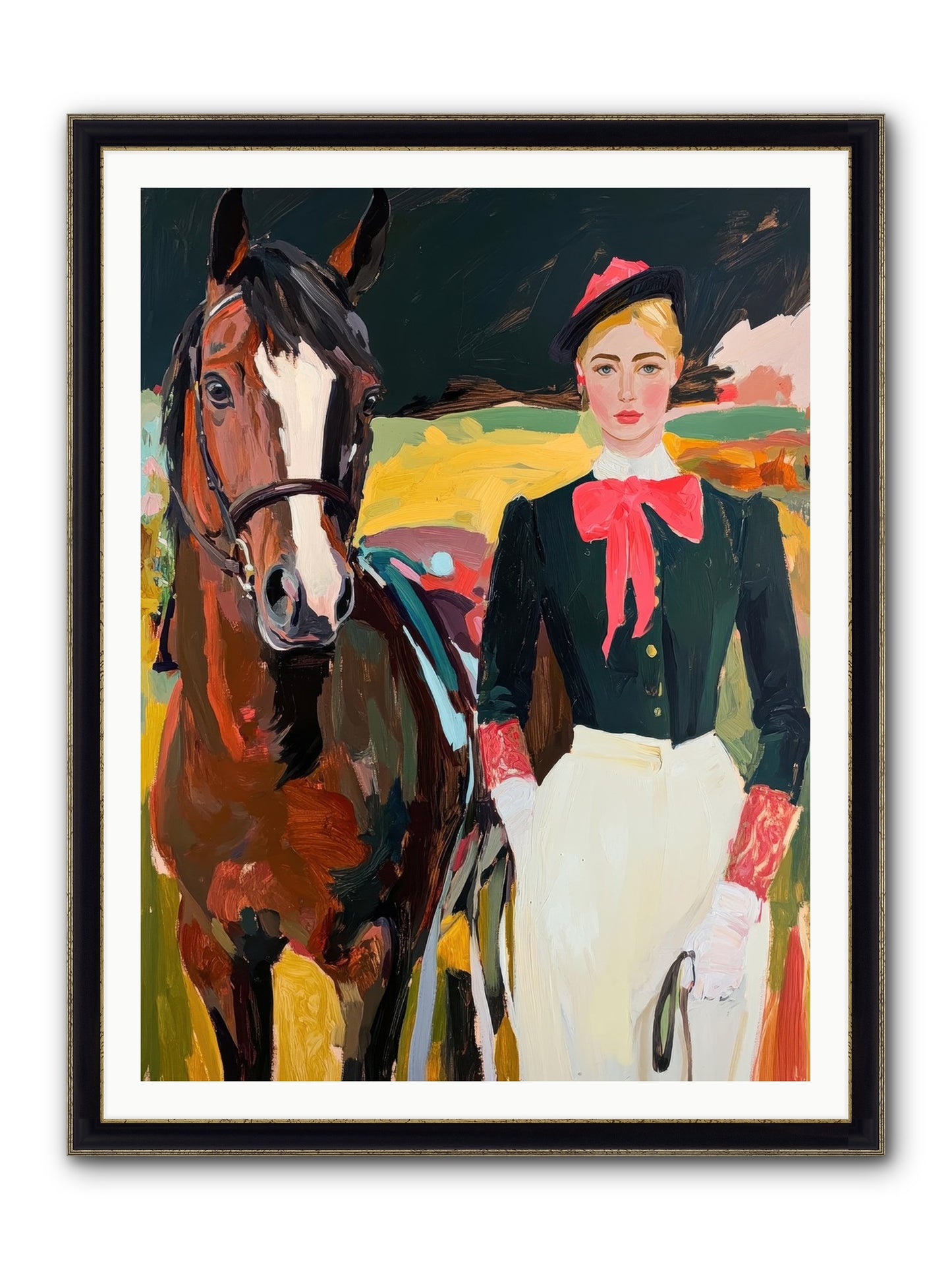 Royal Rebel Framed Print - Black & Gold 36x48