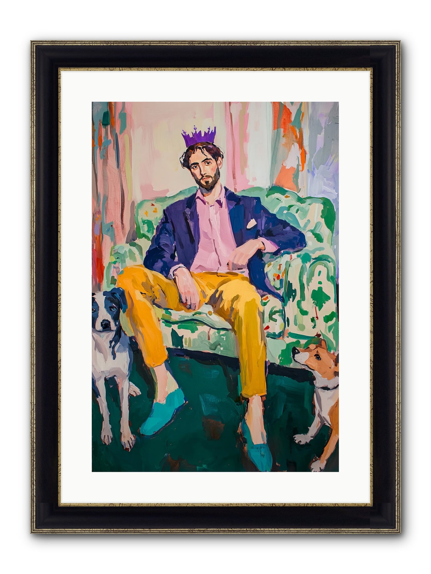 Royal Watch Framed Print - Black & Gold 16x24
