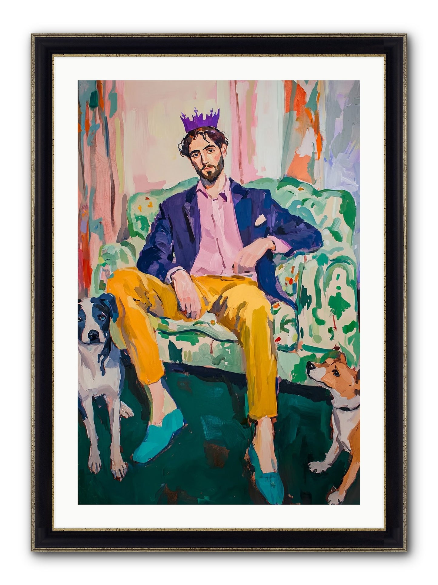 Royal Watch Framed Print - Black & Gold 24x36