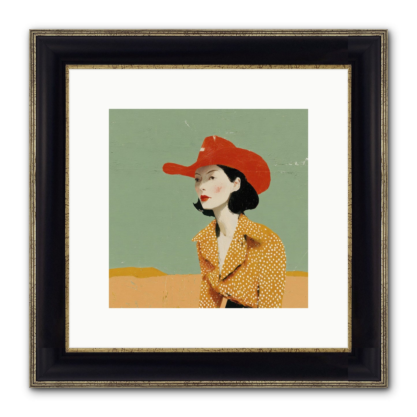 Royalty Meets Ritual Framed Print - Black & Gold 10x10
