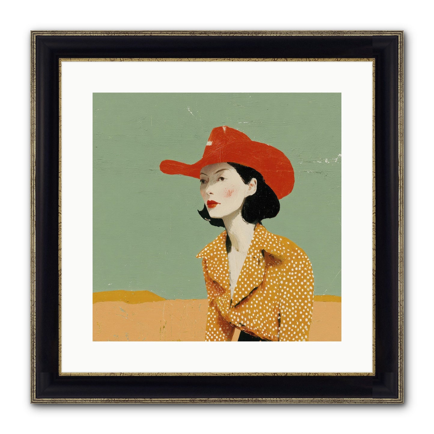 Royalty Meets Ritual Framed Print - Black & Gold 16x16