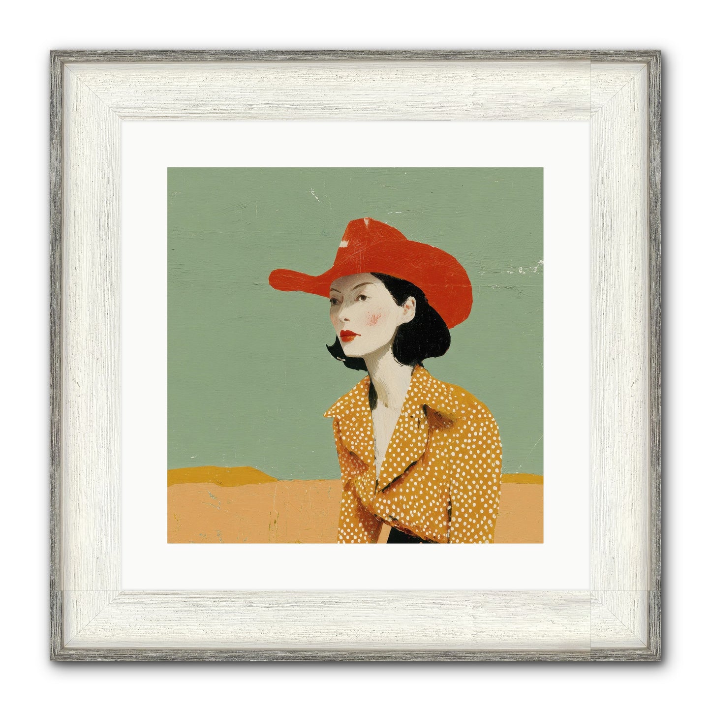 Royalty Meets Ritual Framed Print - Driftwood White 16x16