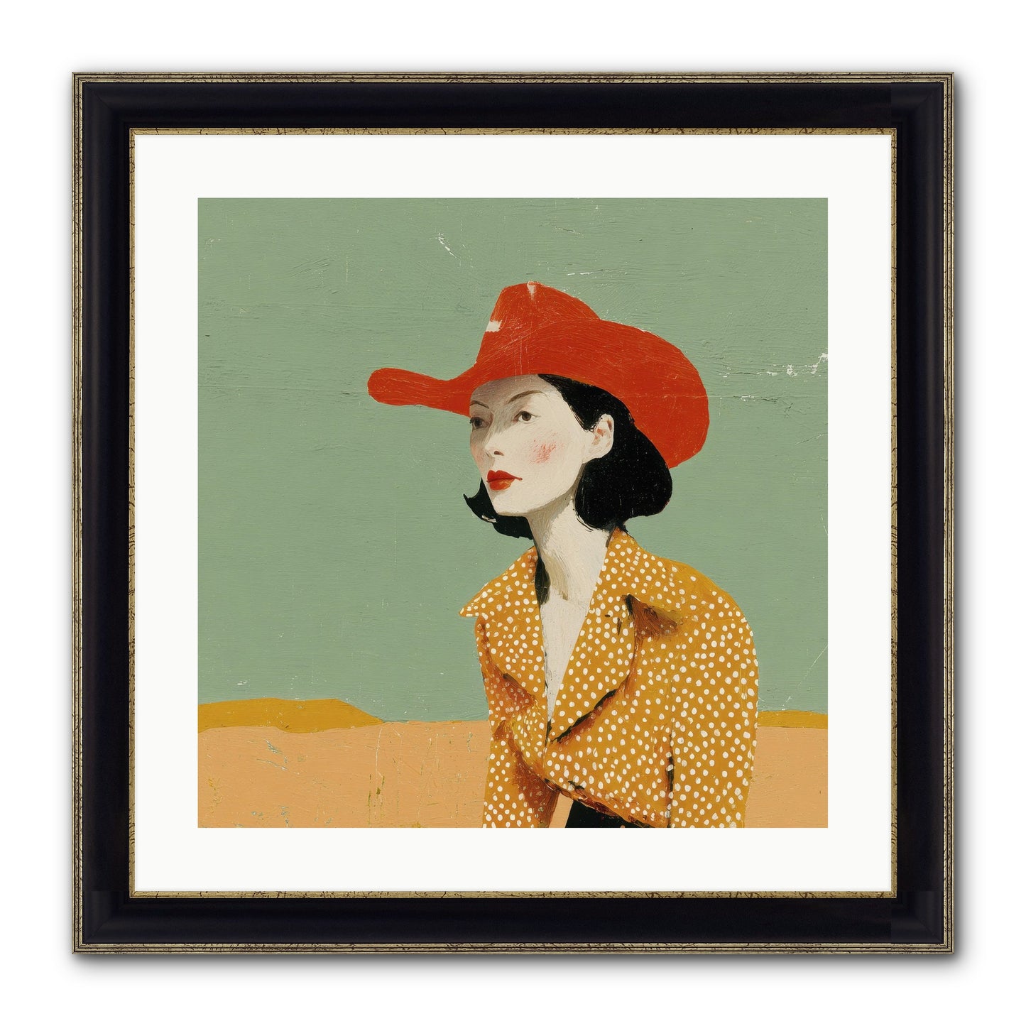 Royalty Meets Ritual Framed Print - Black & Gold 20x20