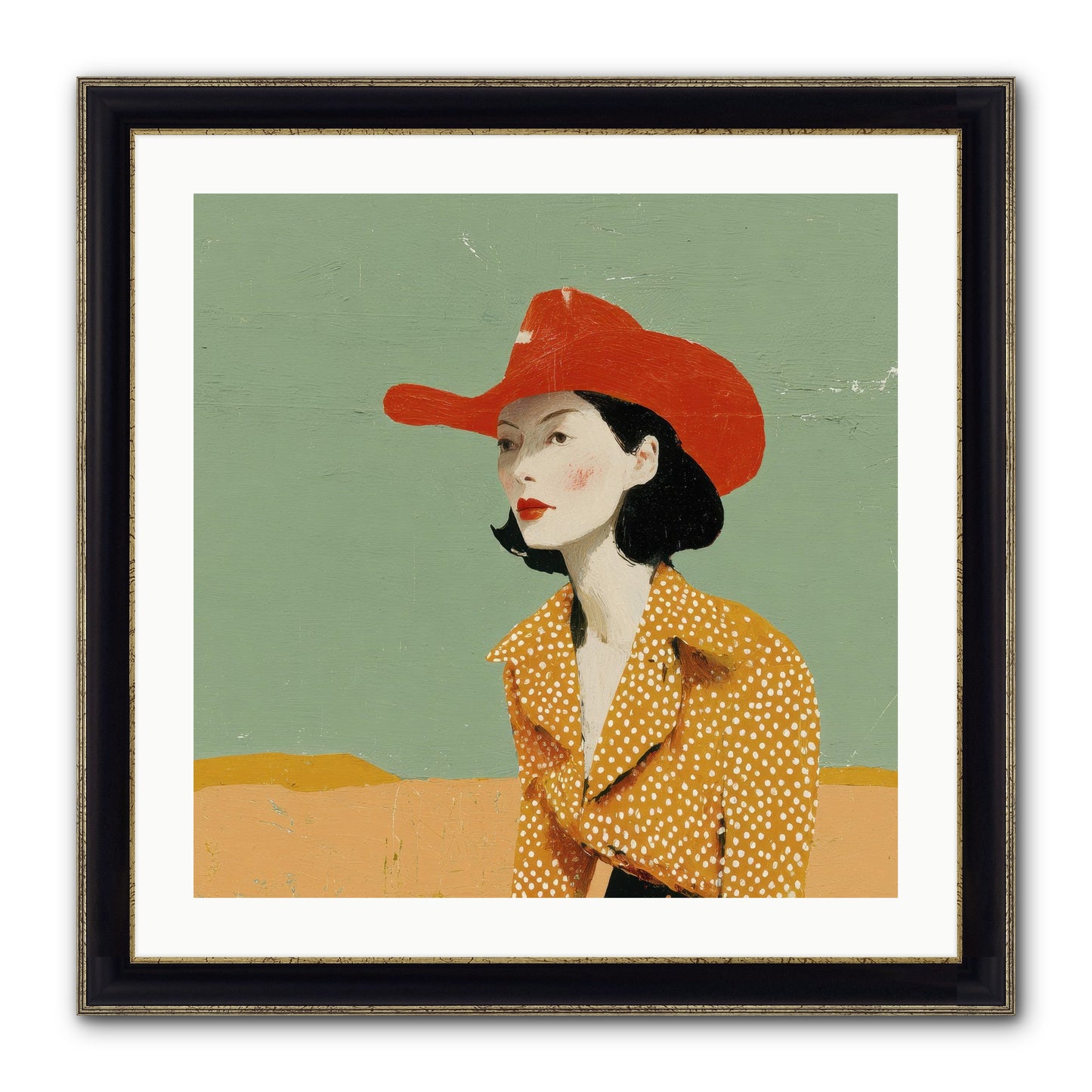 Royalty Meets Ritual Framed Print - Black & Gold 24x24