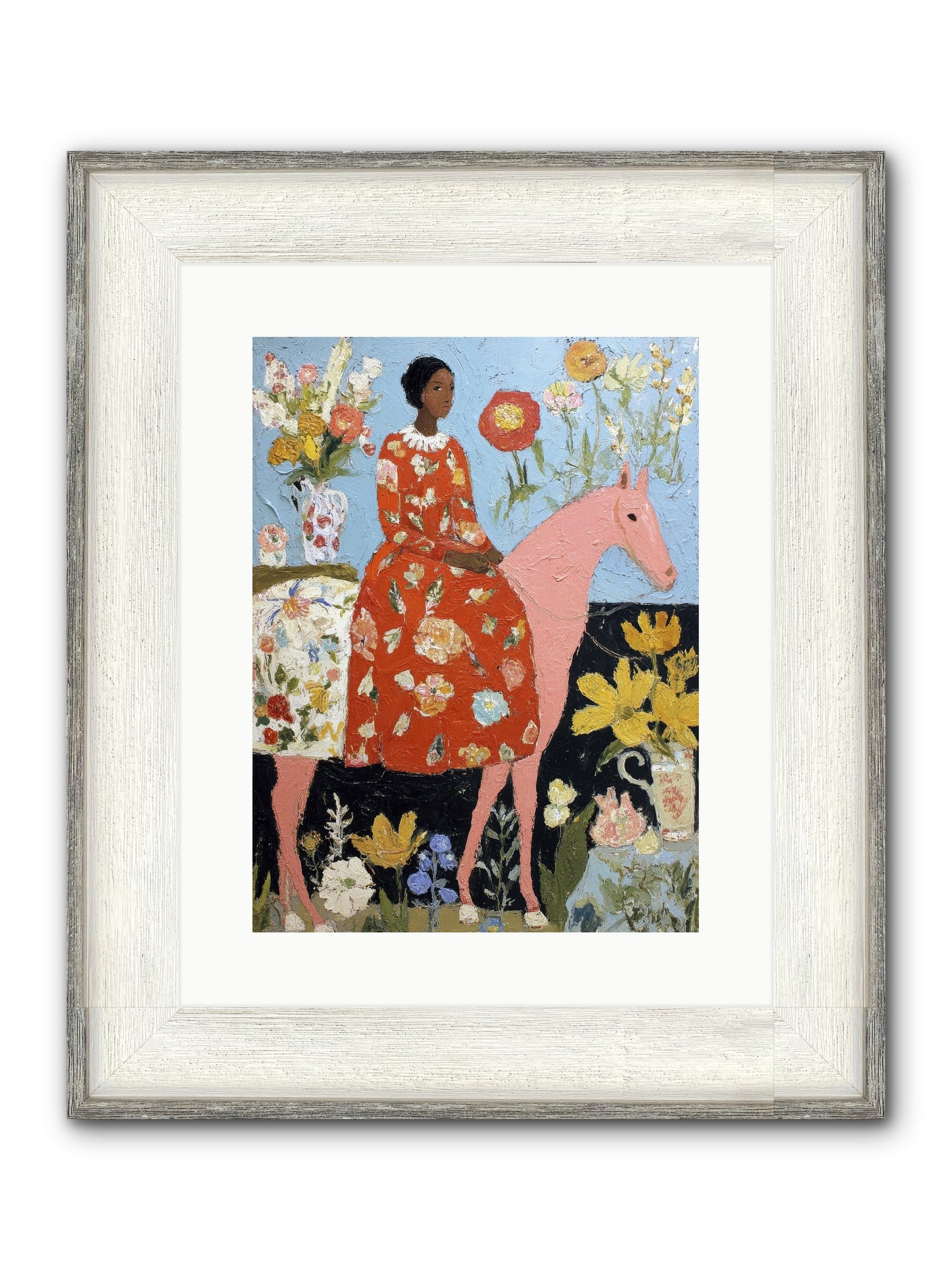 Ruby Lace & Morning Framed Print - Driftwood White 12x16