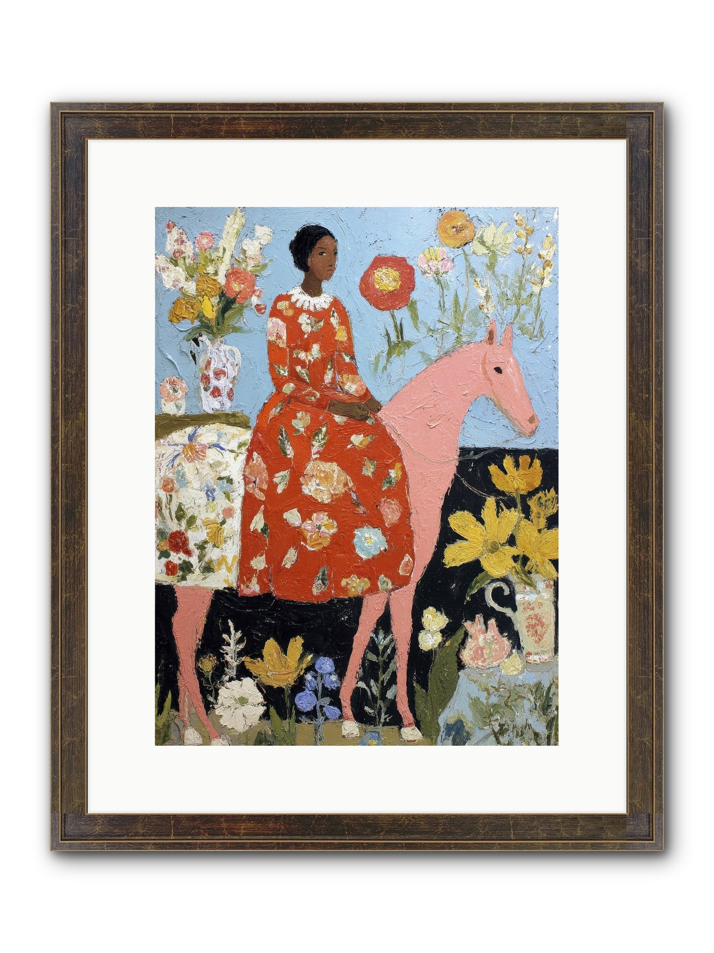 Ruby Lace & Morning Framed Print - Slimwoods Black/Gold 12x16