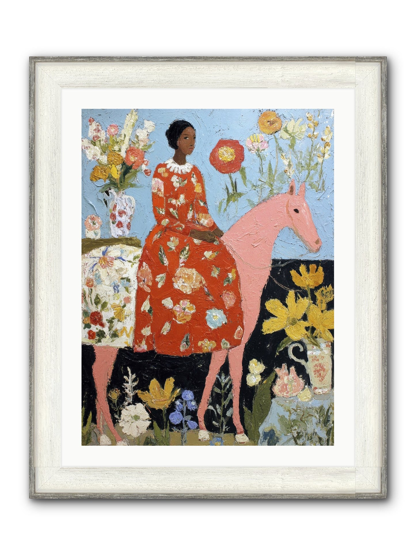 Ruby Lace & Morning Framed Print - Driftwood White 24x32