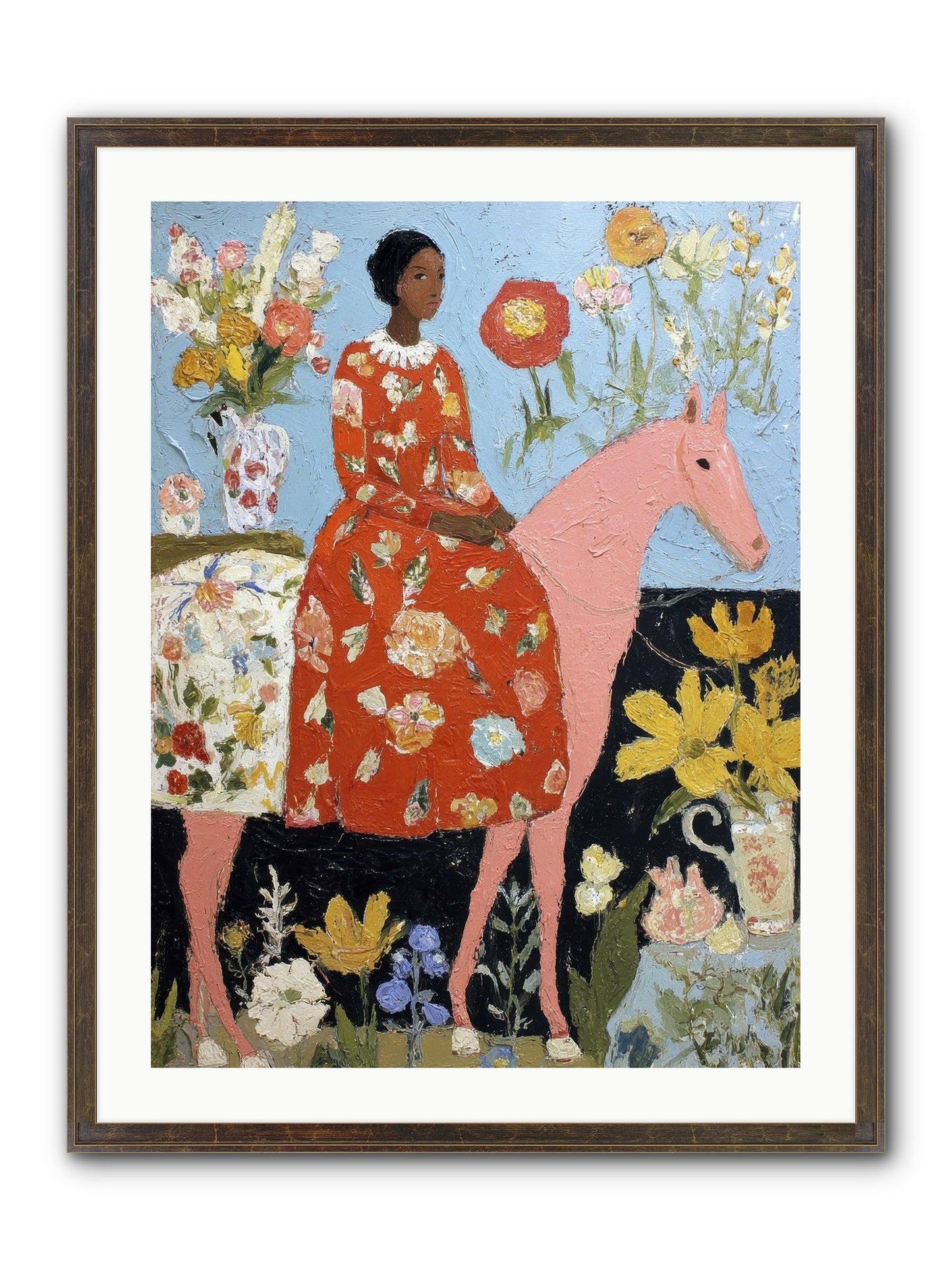 Ruby Lace & Morning Framed Print - Slimwoods Black/Gold 24x32