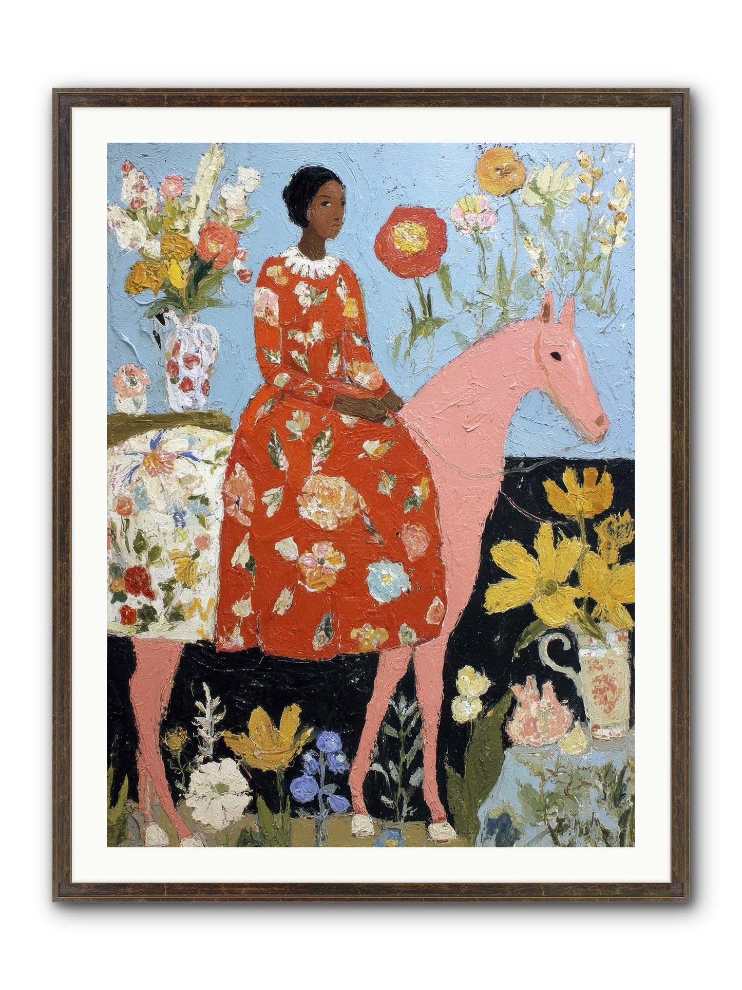 Ruby Lace & Morning Framed Print - Slimwoods Black/Gold 30x40
