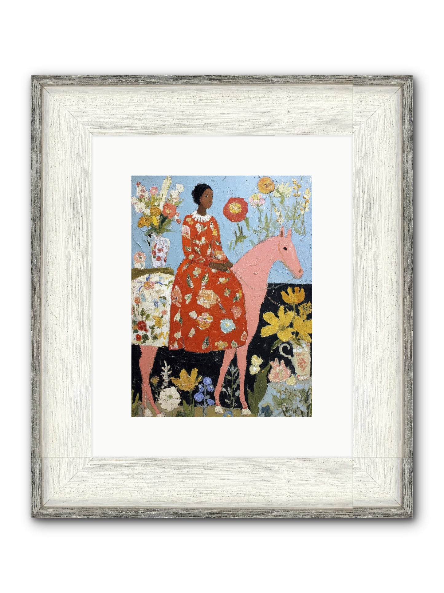 Ruby Lace & Morning Framed Print - Driftwood White 9x12
