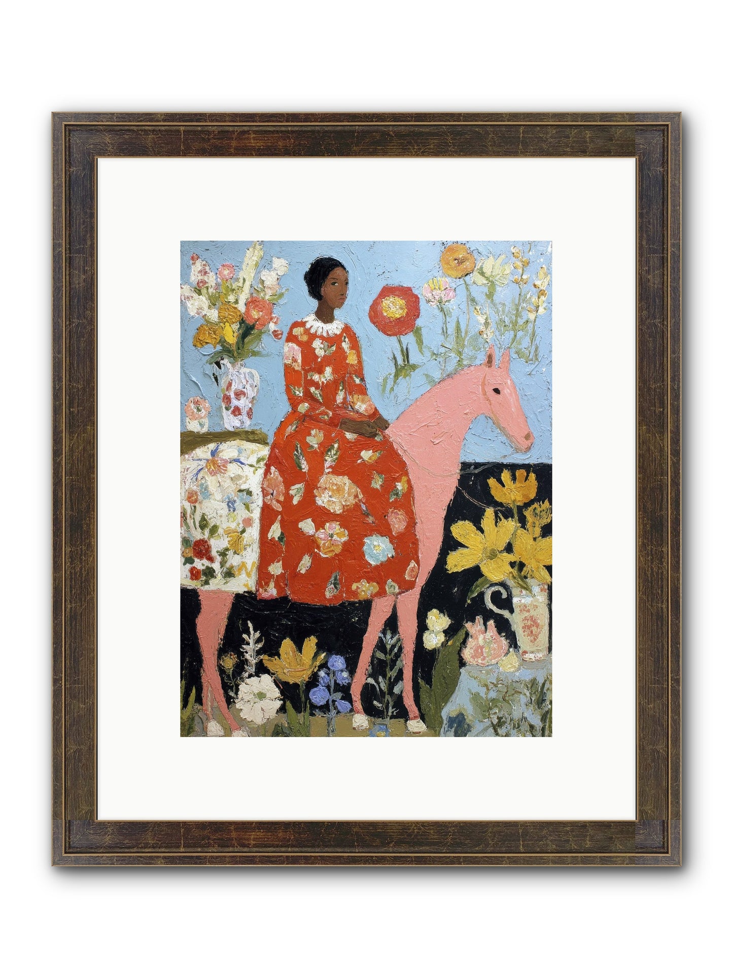 Ruby Lace & Morning Framed Print - Slimwoods Black/Gold 9x12