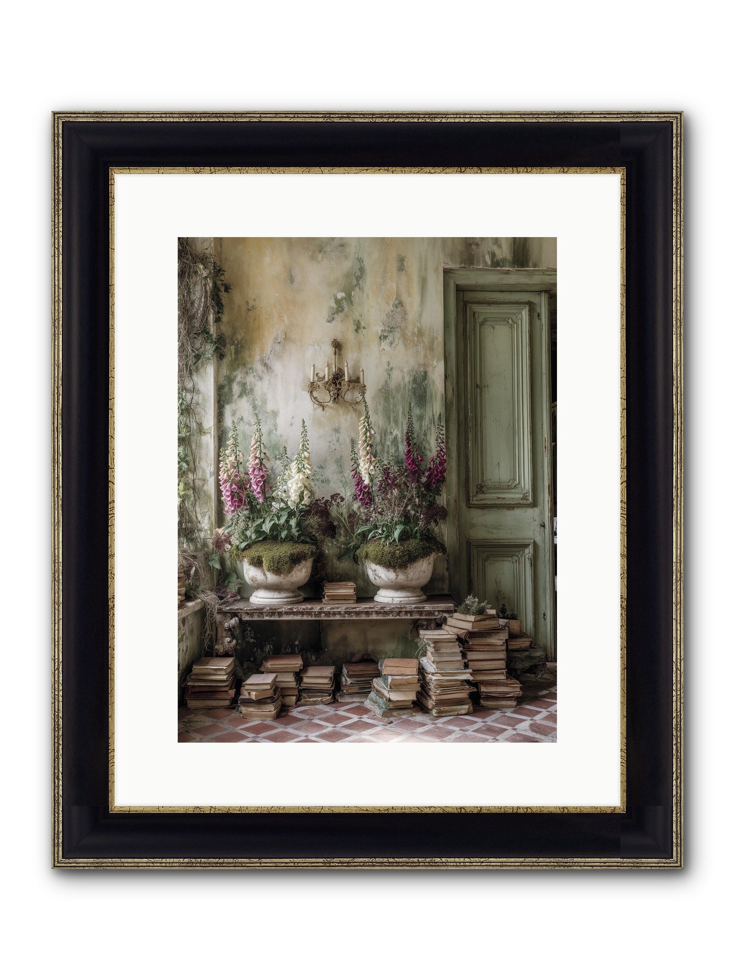 Rudyard Framed Print - Black & Gold 12x16
