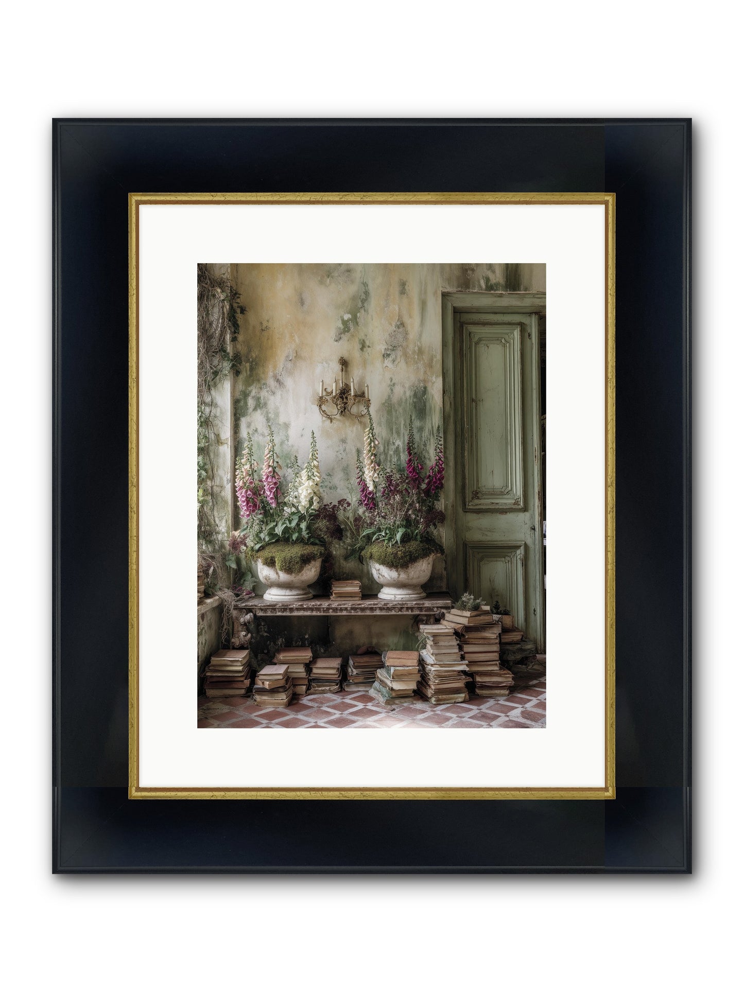 Rudyard Framed Print - Wide Black w/Gold 12x16
