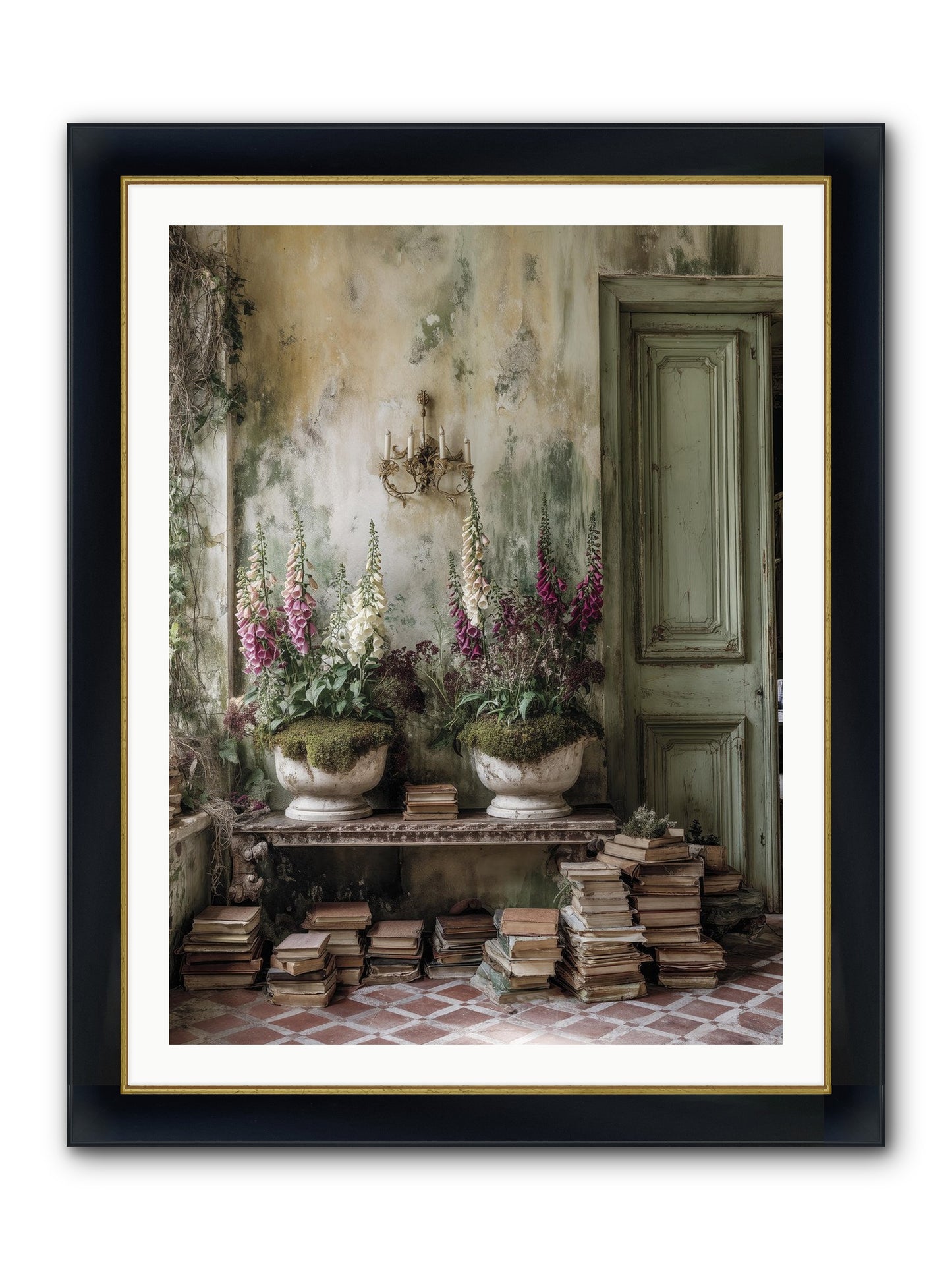 Rudyard Framed Print - Wide Black w/Gold 30x40