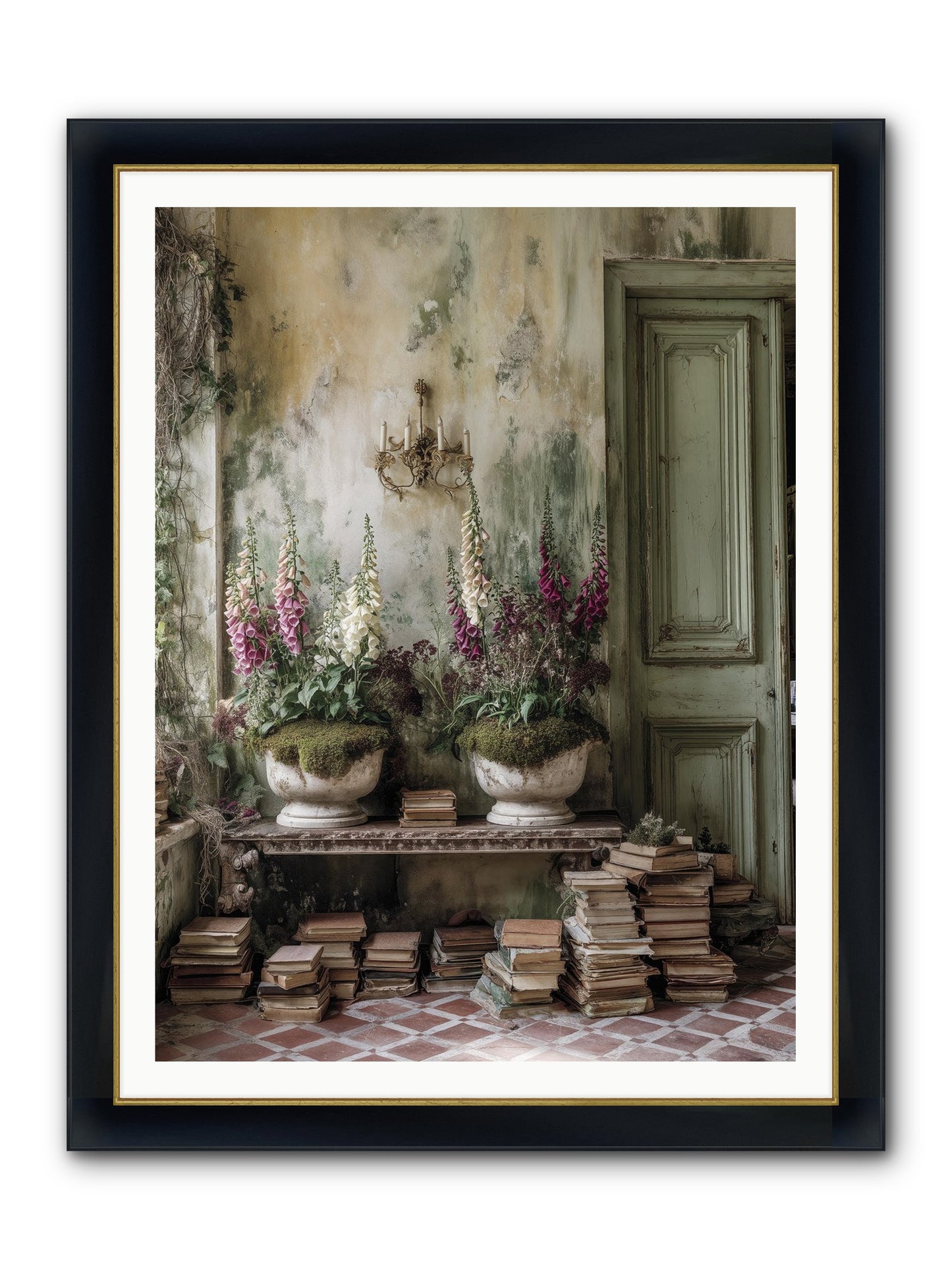 Rudyard Framed Print - Wide Black w/Gold 36x48