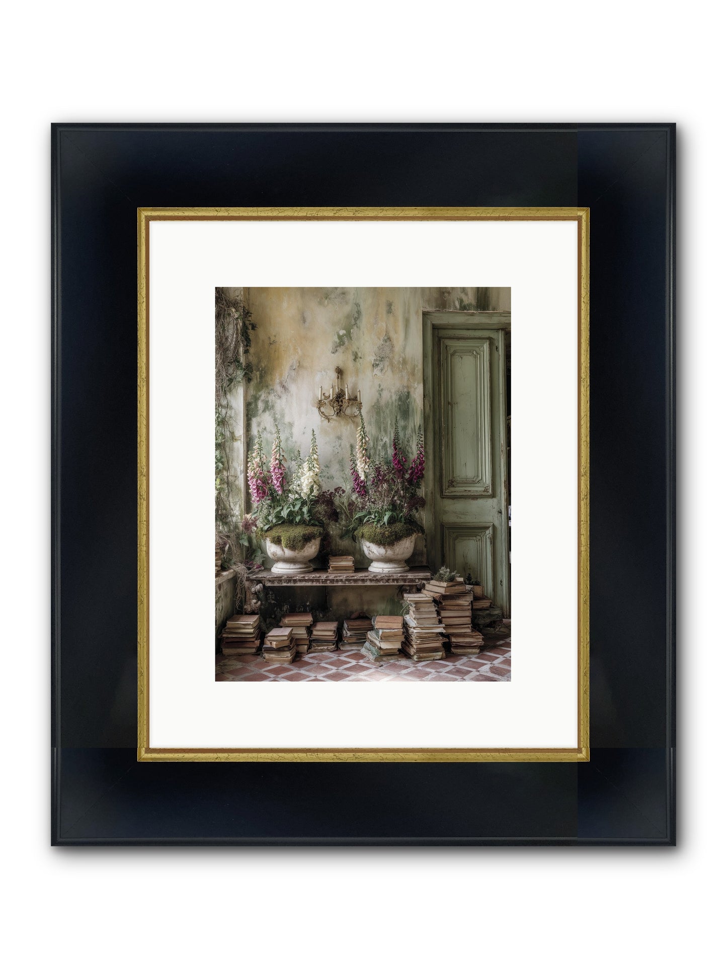 Rudyard Framed Print - Wide Black w/Gold 9x12