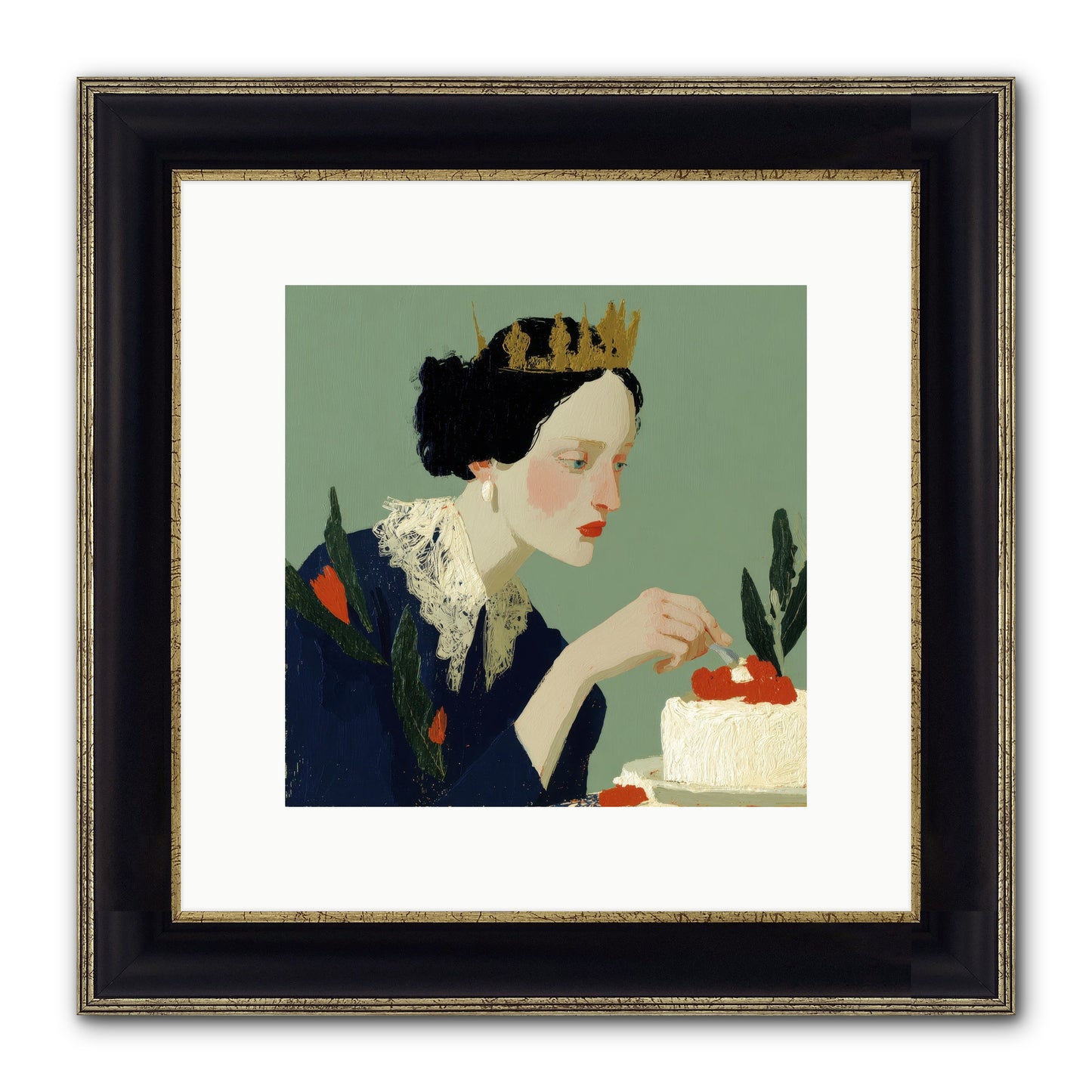 Ruled With Sweetness Framed Print - Black & Gold 10x10