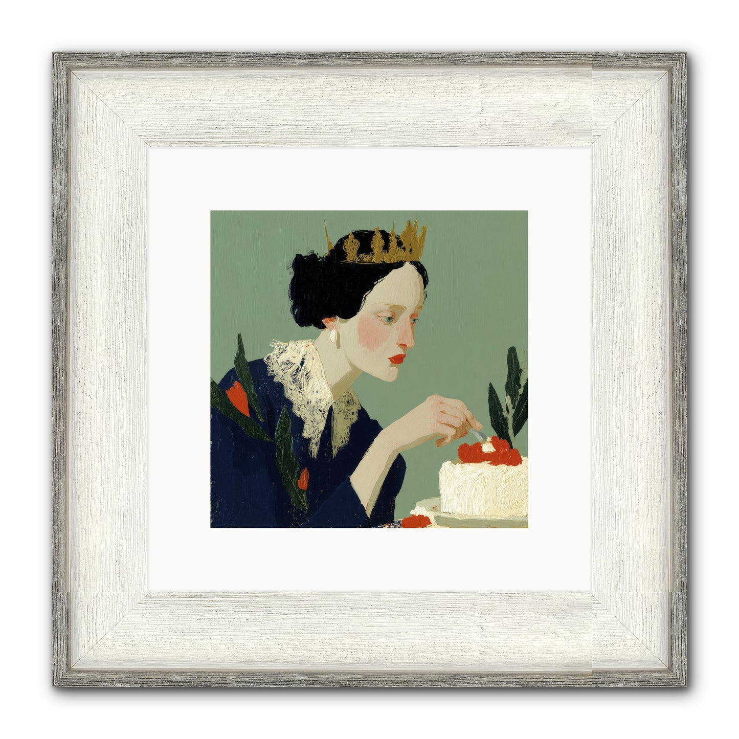 Ruled With Sweetness Framed Print - Driftwood White 10x10