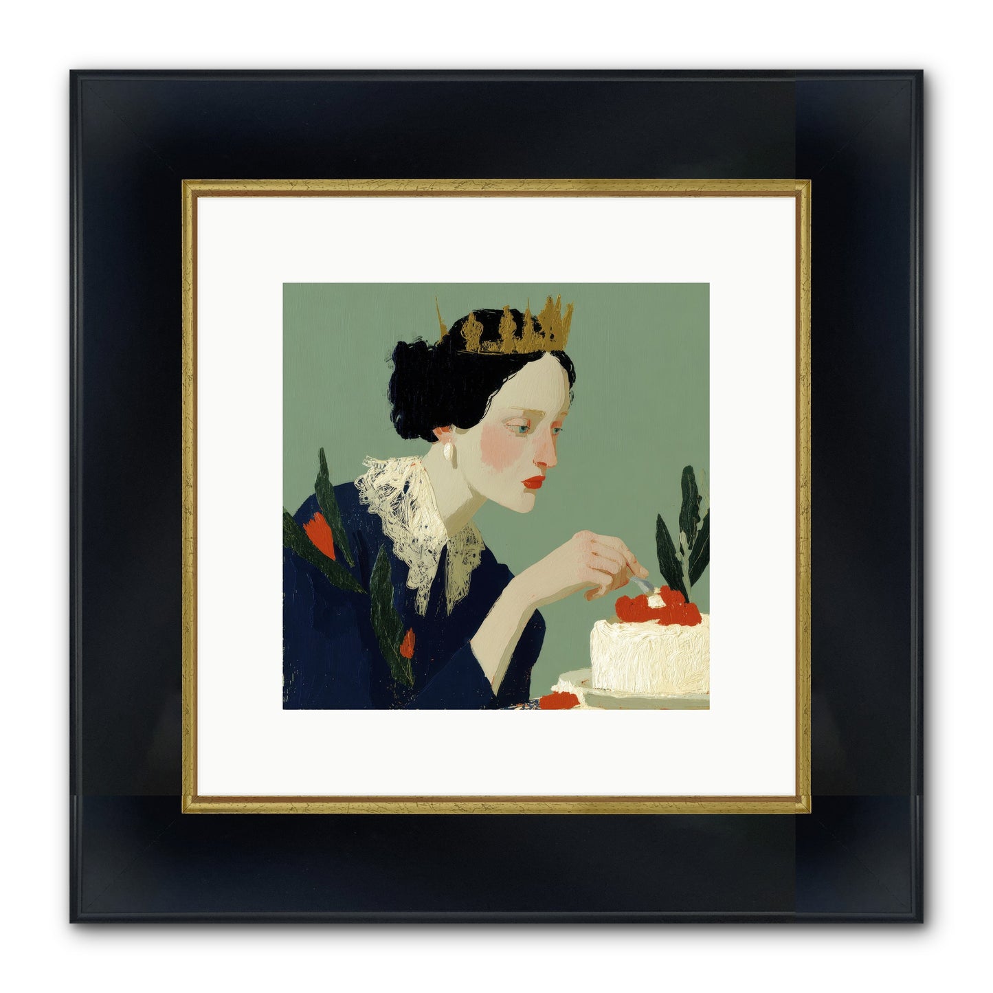 Ruled With Sweetness Framed Print - Wide Black w/Gold 10x10