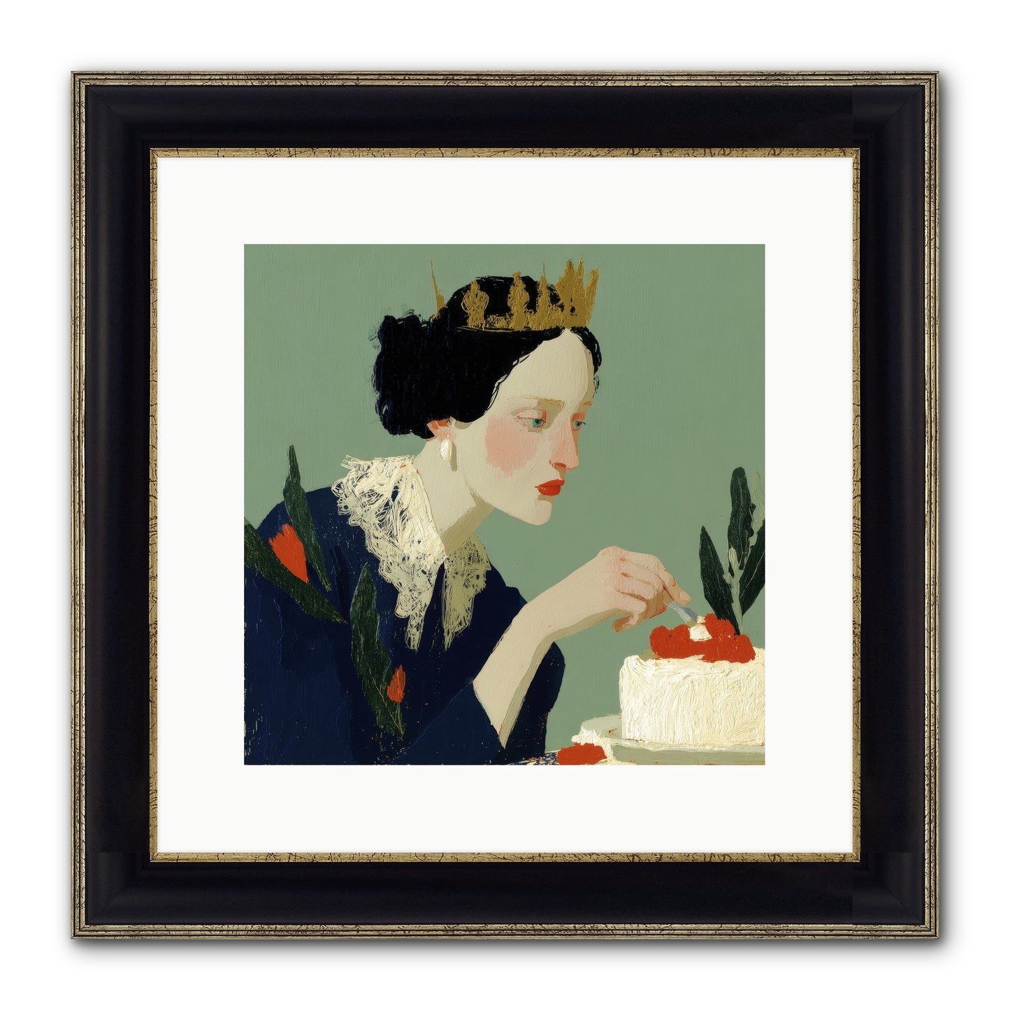 Ruled With Sweetness Framed Print - Black & Gold 12x12
