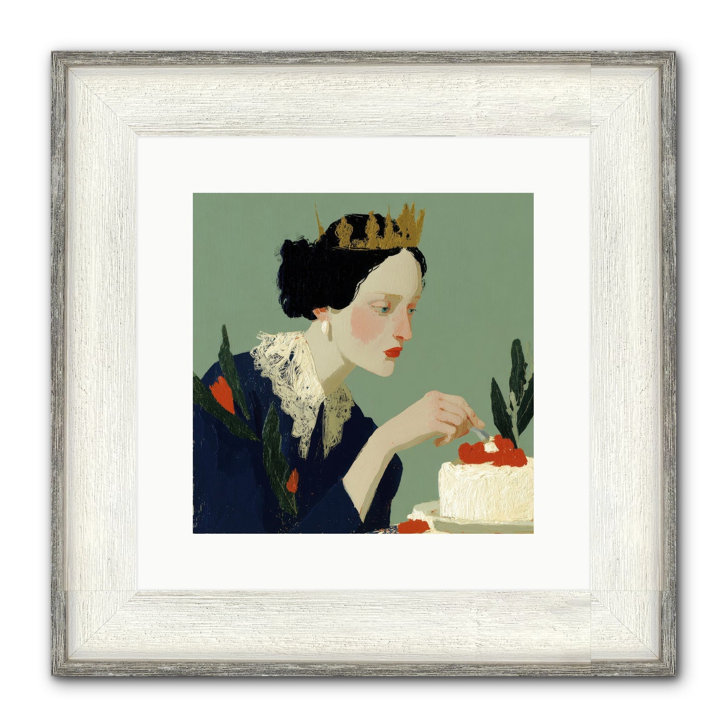 Ruled With Sweetness Framed Print - Driftwood White 12x12