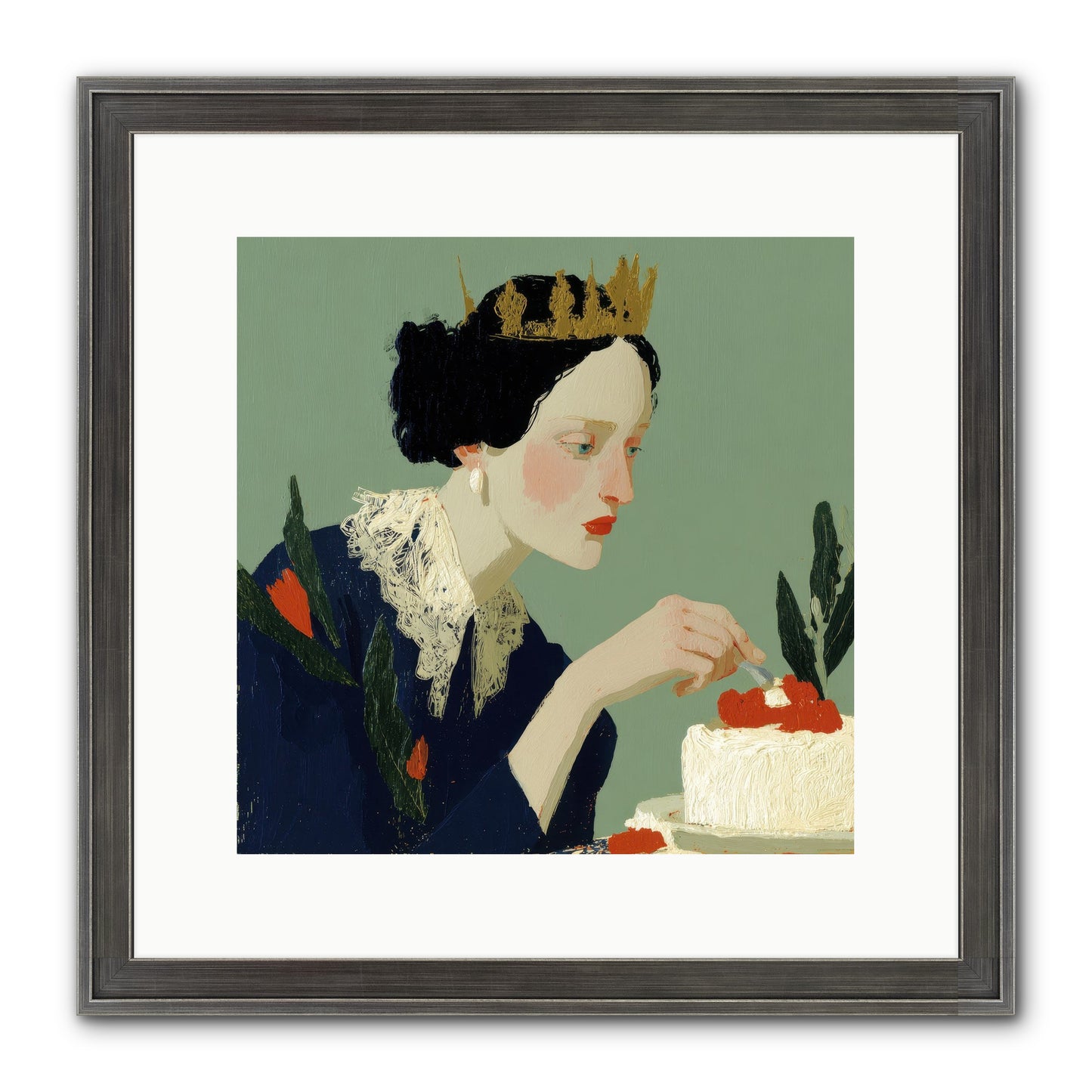 Ruled With Sweetness Framed Print - Slimwoods Black/Silver 12x12