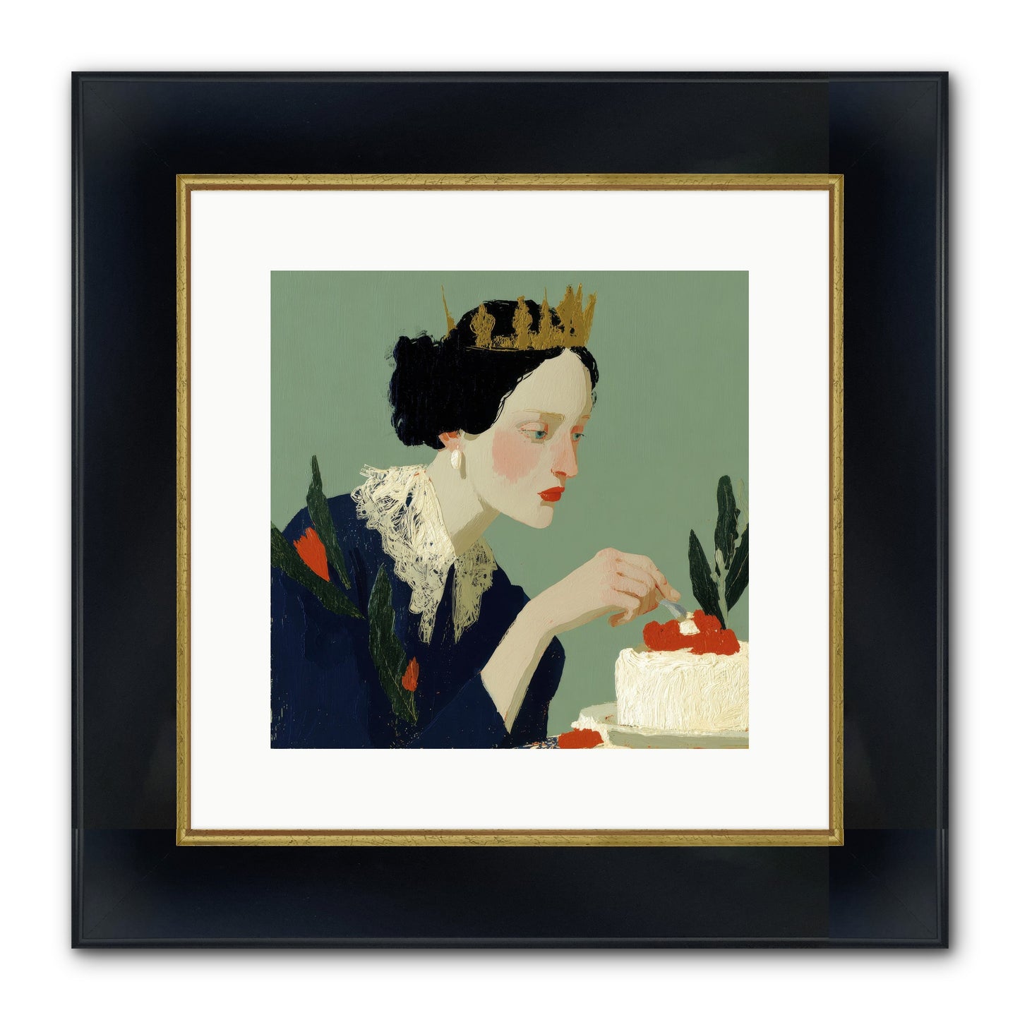 Ruled With Sweetness Framed Print - Wide Black w/Gold 12x12