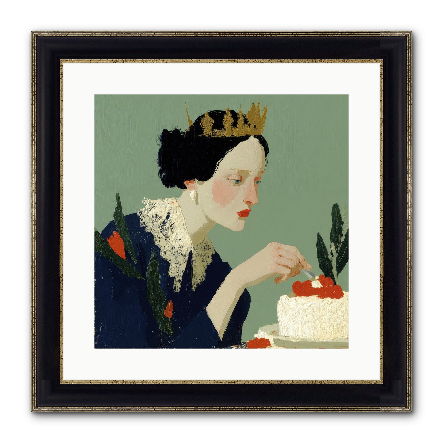 Ruled With Sweetness Framed Print - Black & Gold 16x16