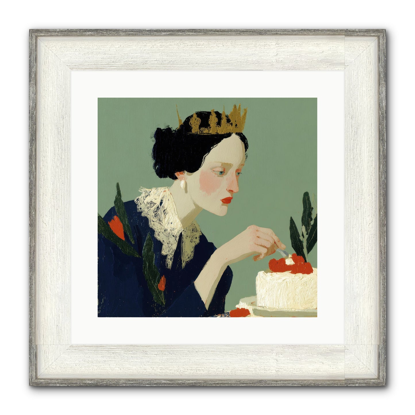 Ruled With Sweetness Framed Print - Driftwood White 16x16