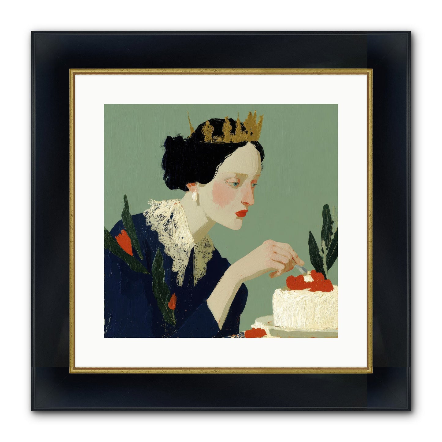 Ruled With Sweetness Framed Print - Wide Black w/Gold 16x16